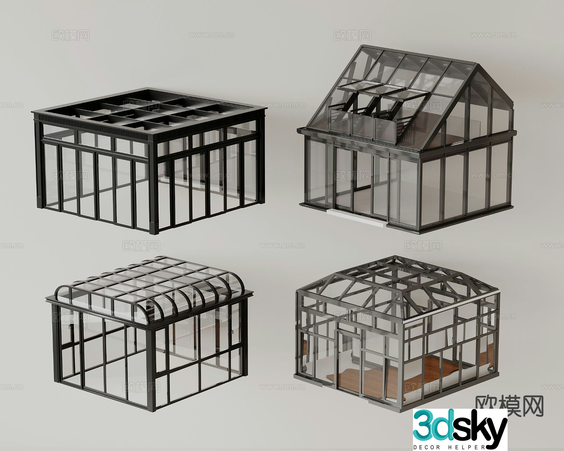 Modern sun room sun shed 3d model