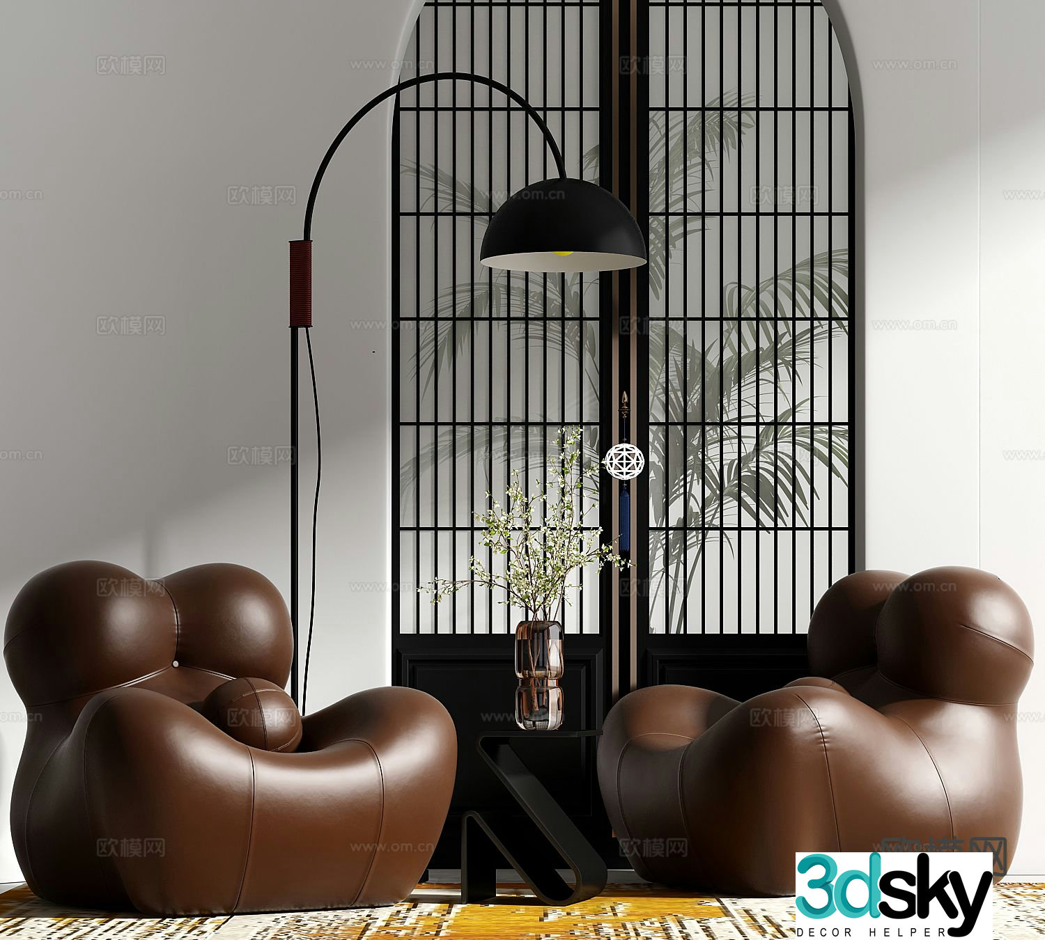 Italian style leisure sofa 3d model
