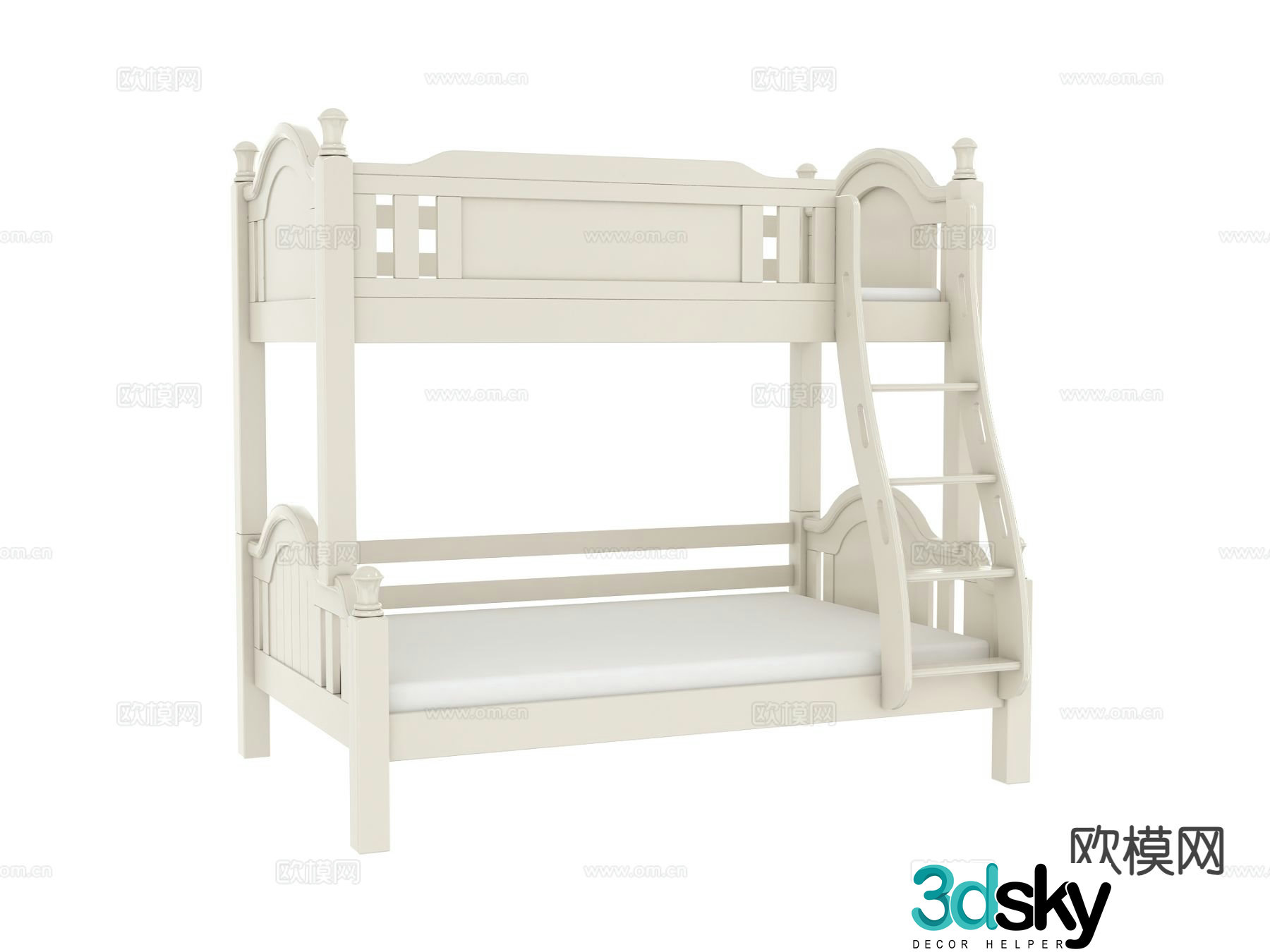French children’s bed bunk bed 3d model