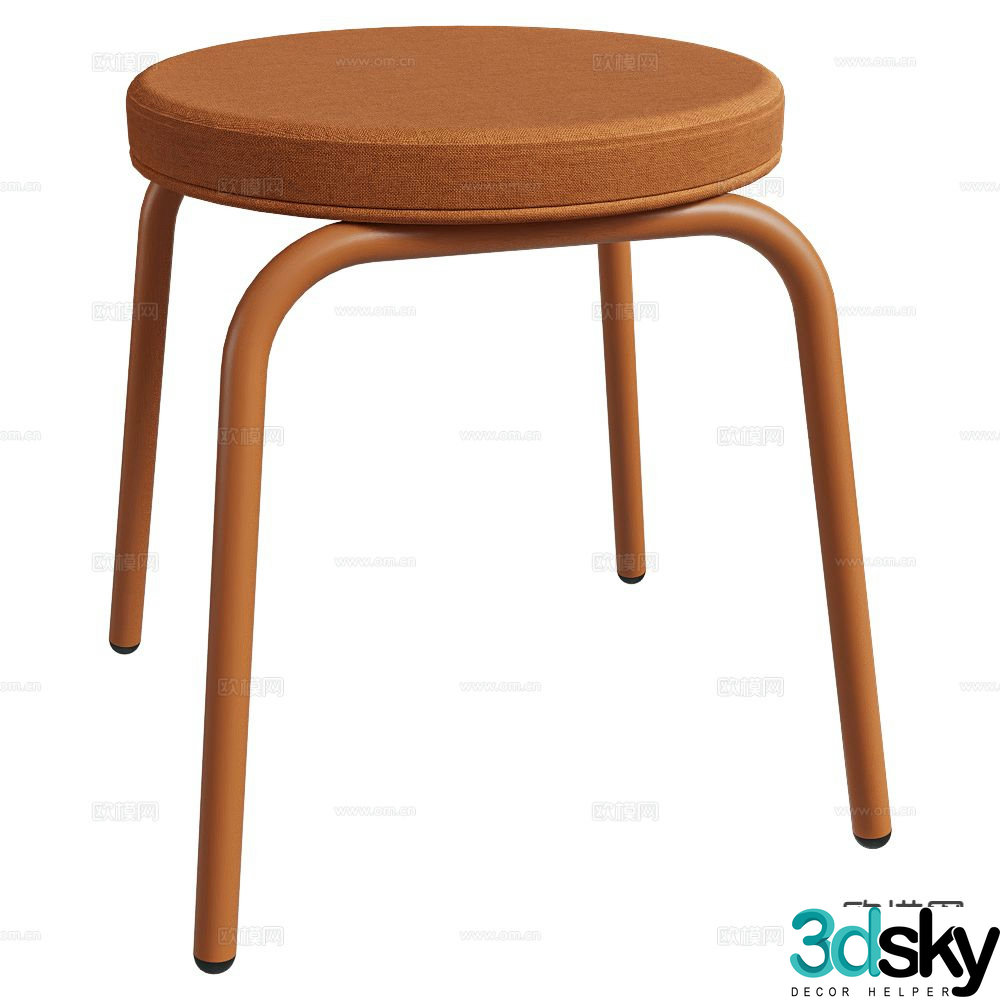 TRU modern stool round stool low stool 3d model