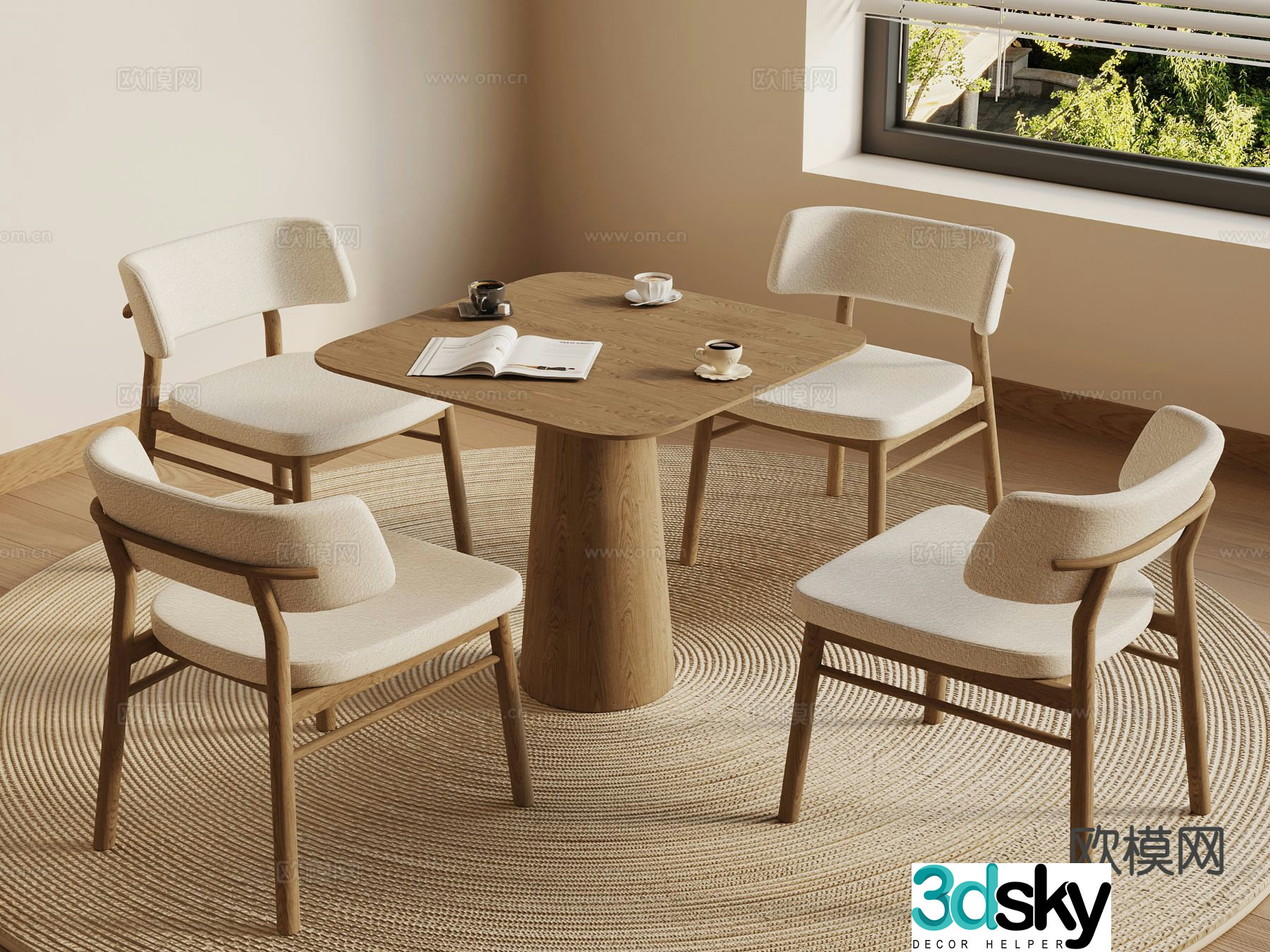 Leisure table and chair negotiation table and chair 3D model