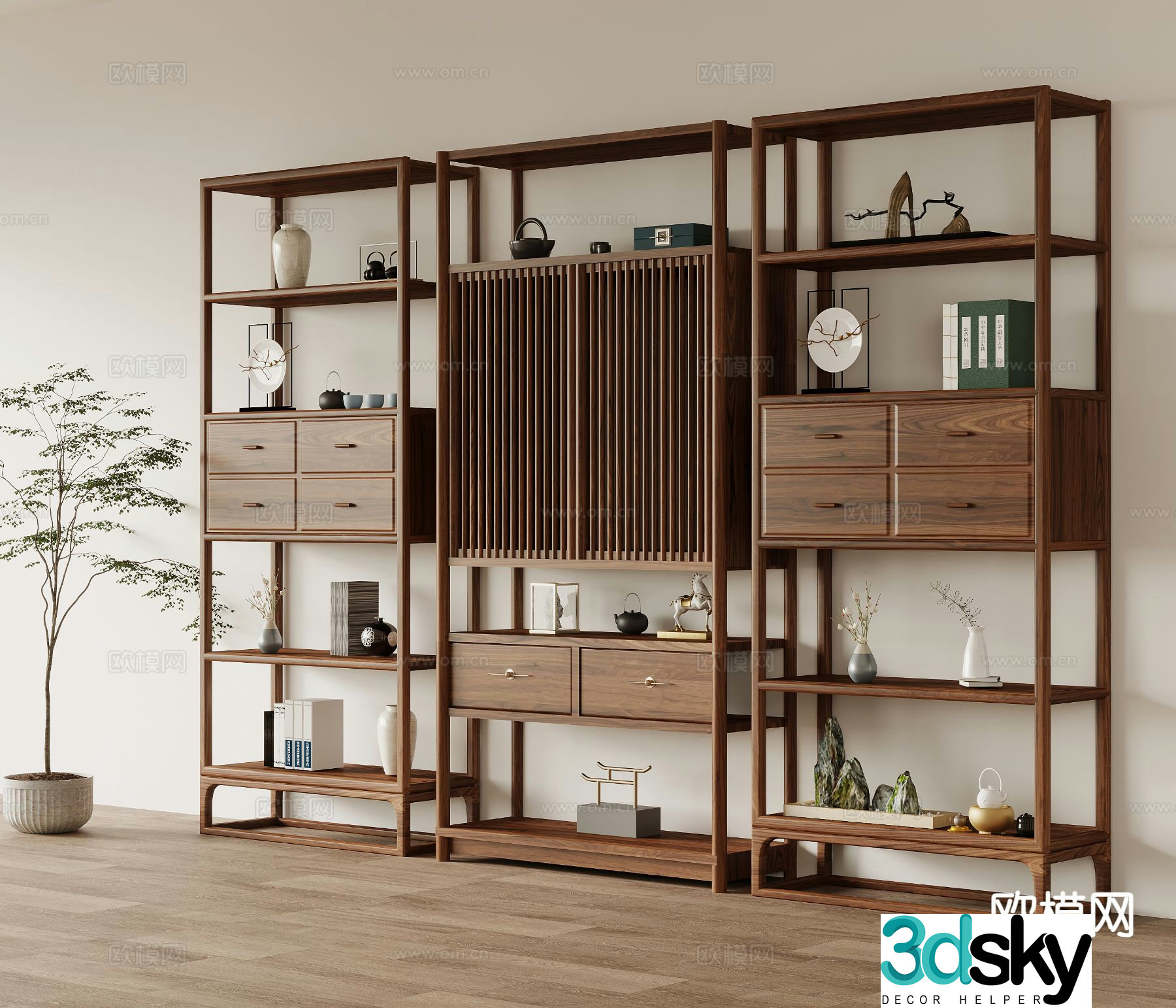New Chinese style Bogu rack 3D model