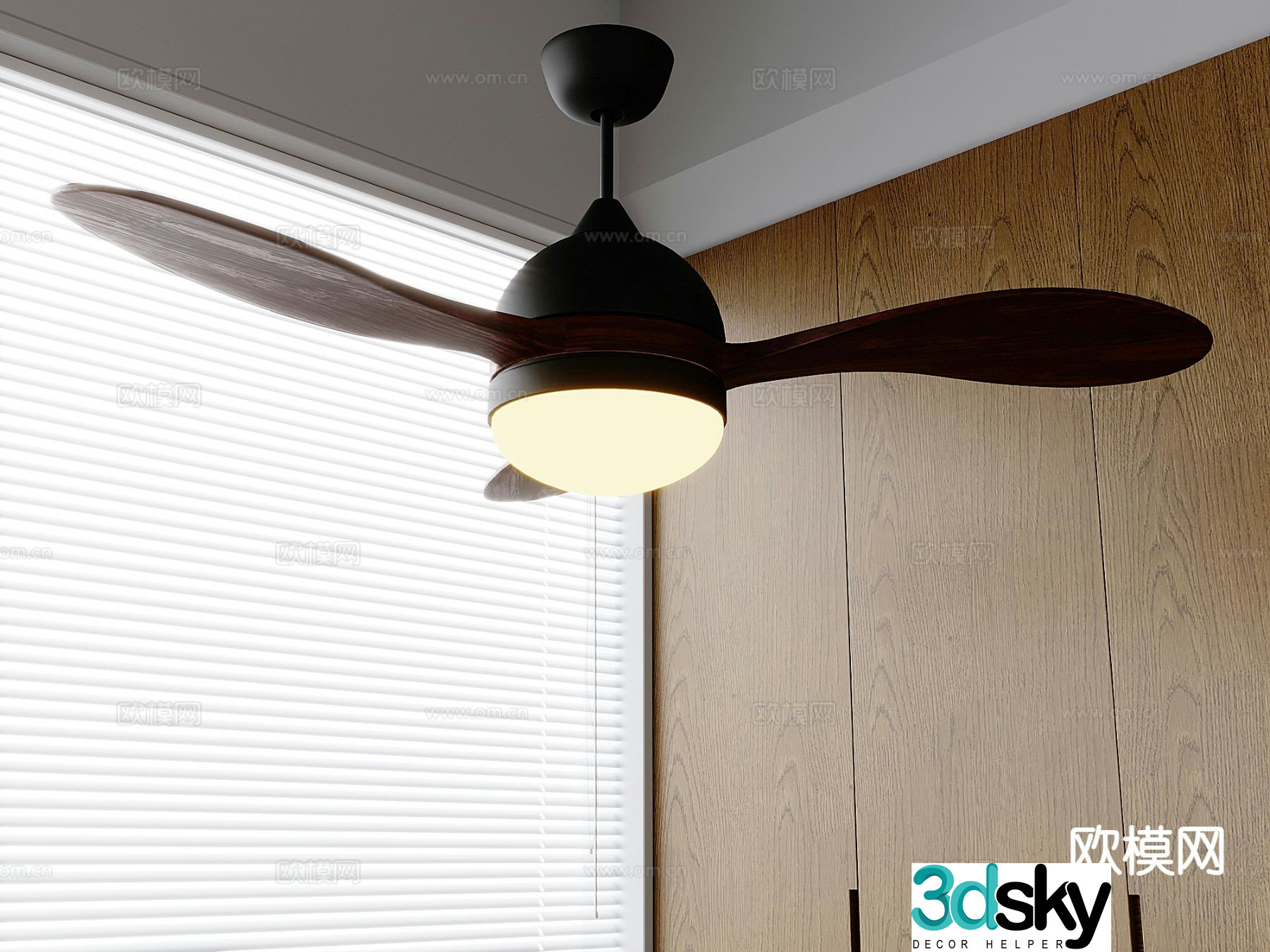 Medieval style ceiling fan lamp fan lamp 3d model