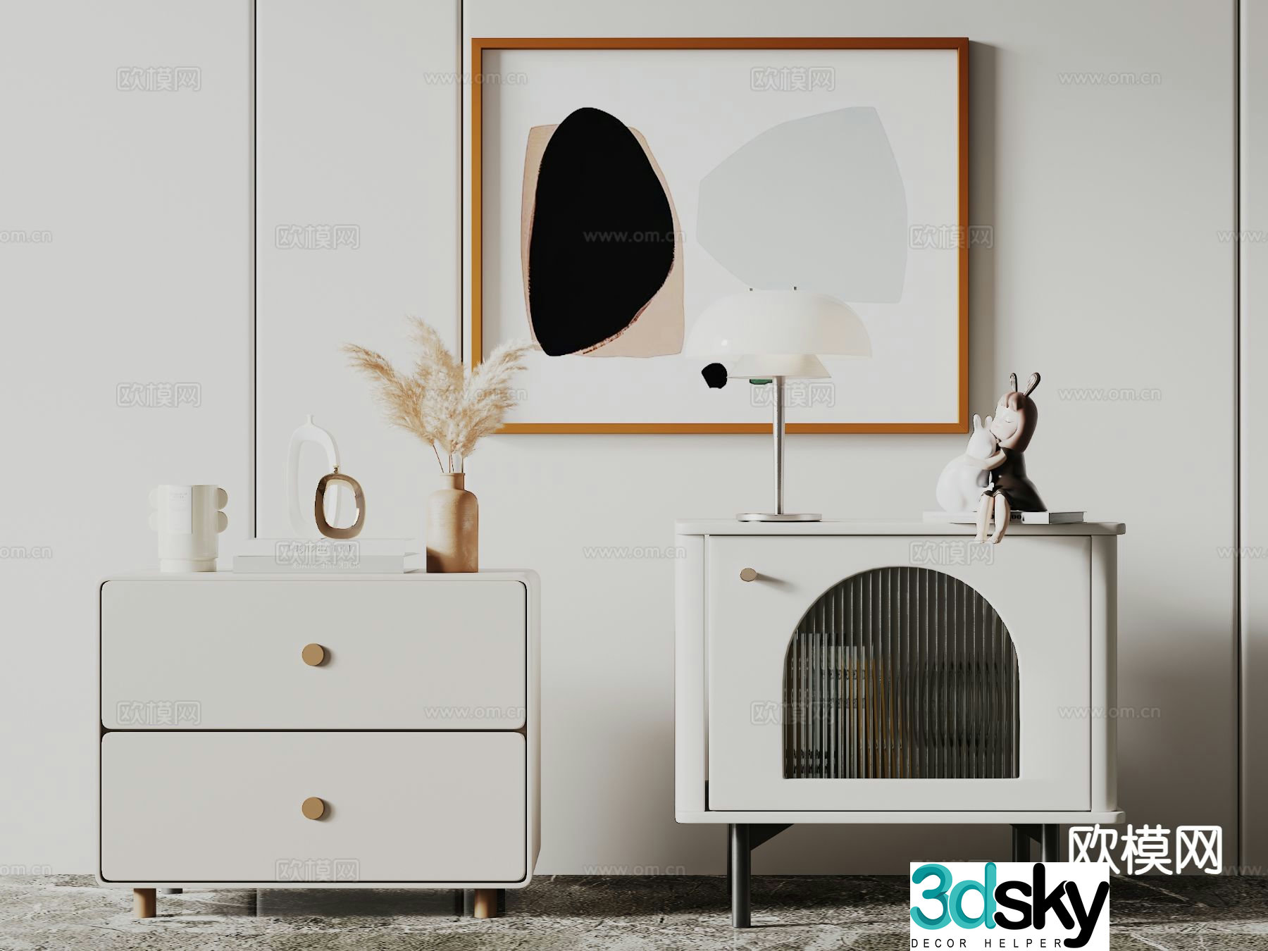 Modern bedside table 3d model