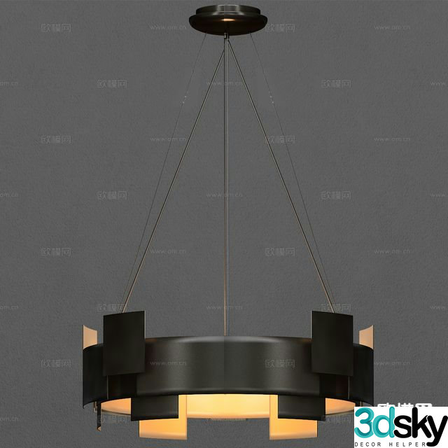 Modern chandelier ring chandelier 3d model