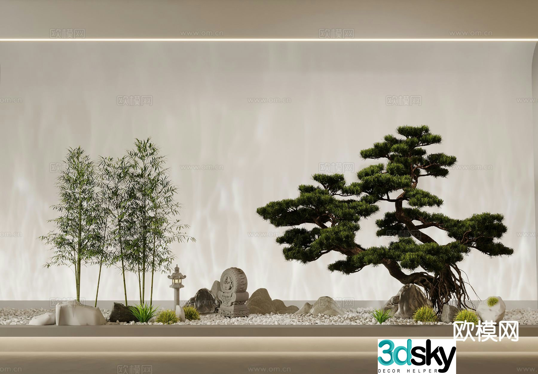 Landscape sketch pine tree landscaping 3D model