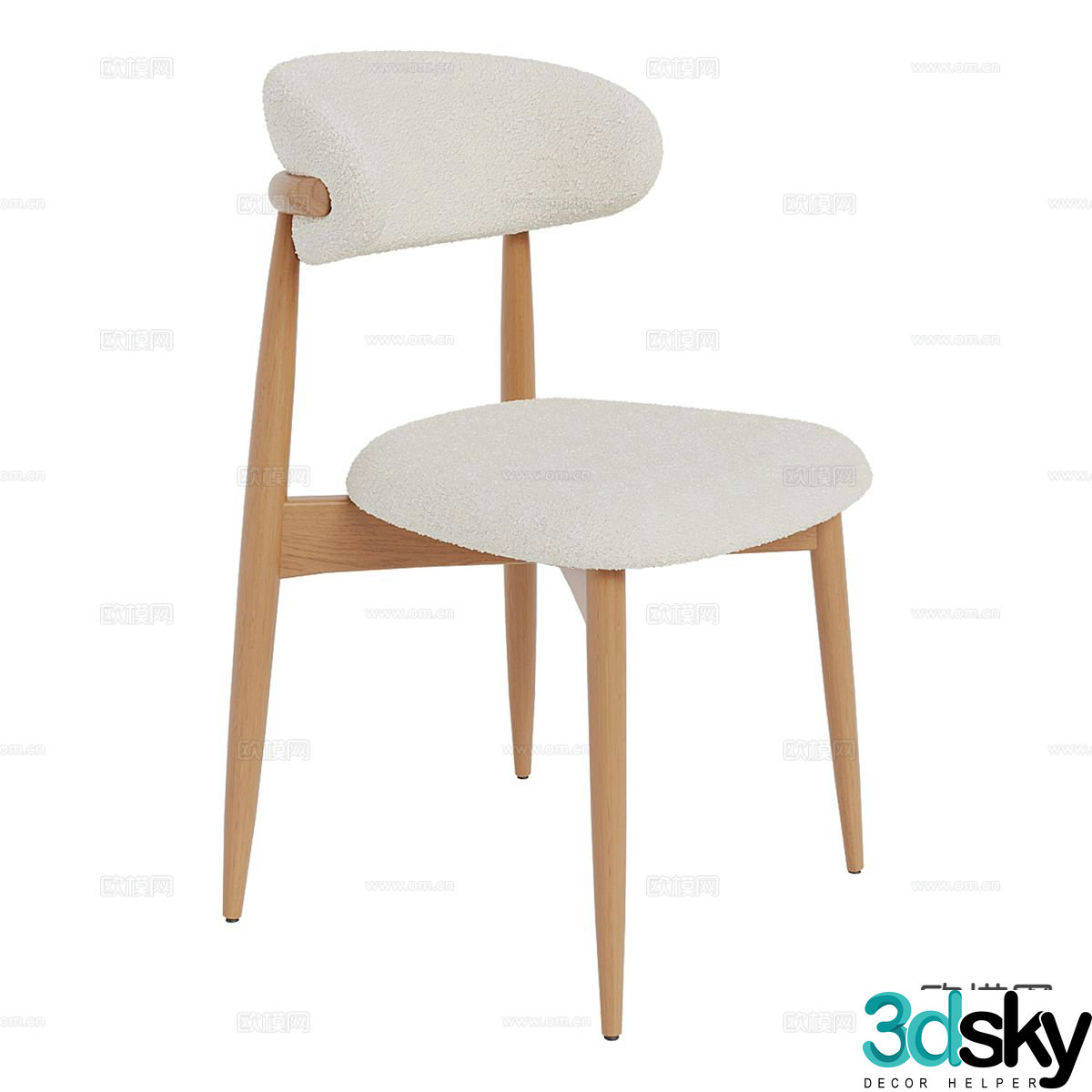 Nordic chair dining chair 3d model