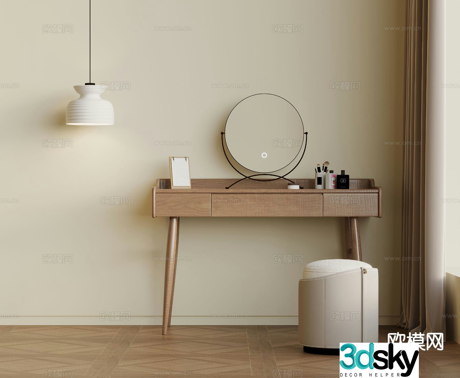 Medieval style dressing table dressing table 3d model