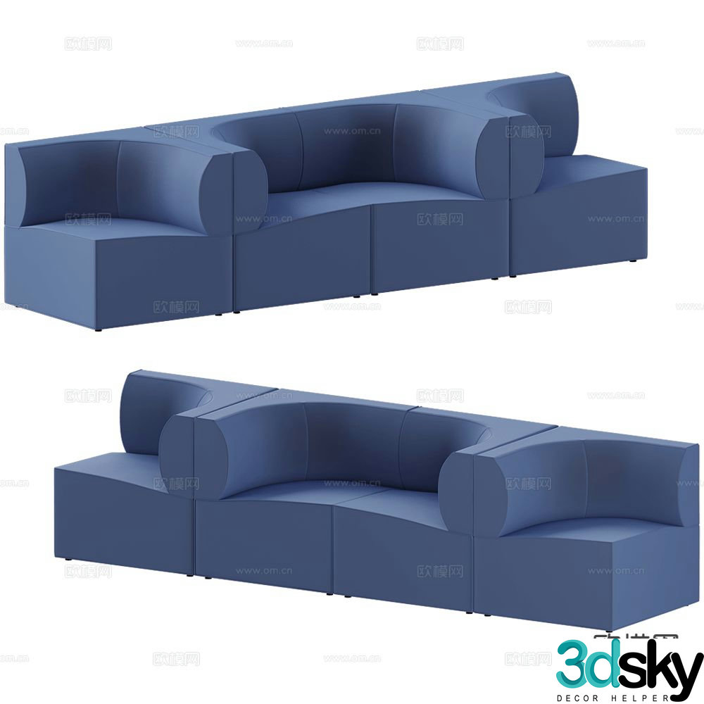 Sancal booth sofa special shaped sofa 3d model