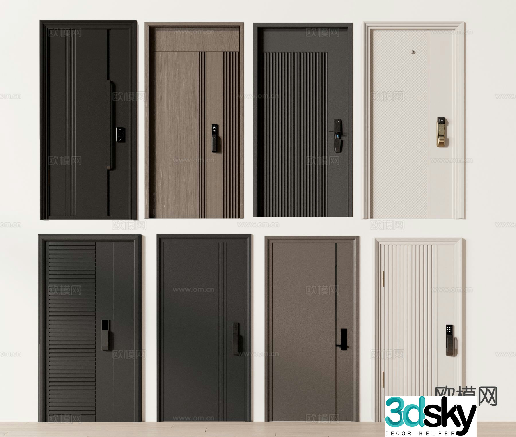 Entry door Security door Password door 3d model