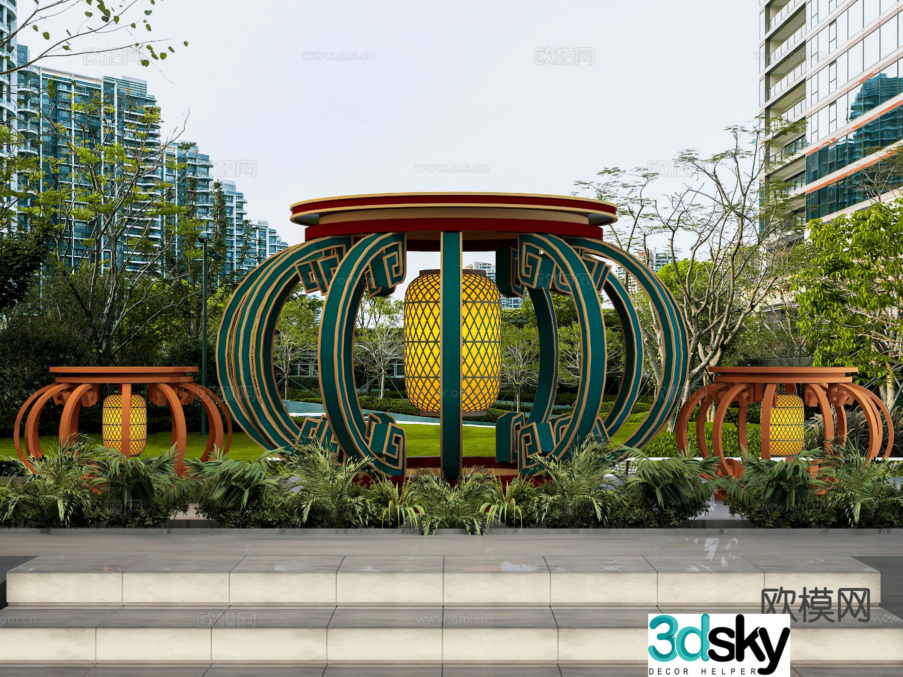 Outdoor sculpture landscape sculpture 3d model