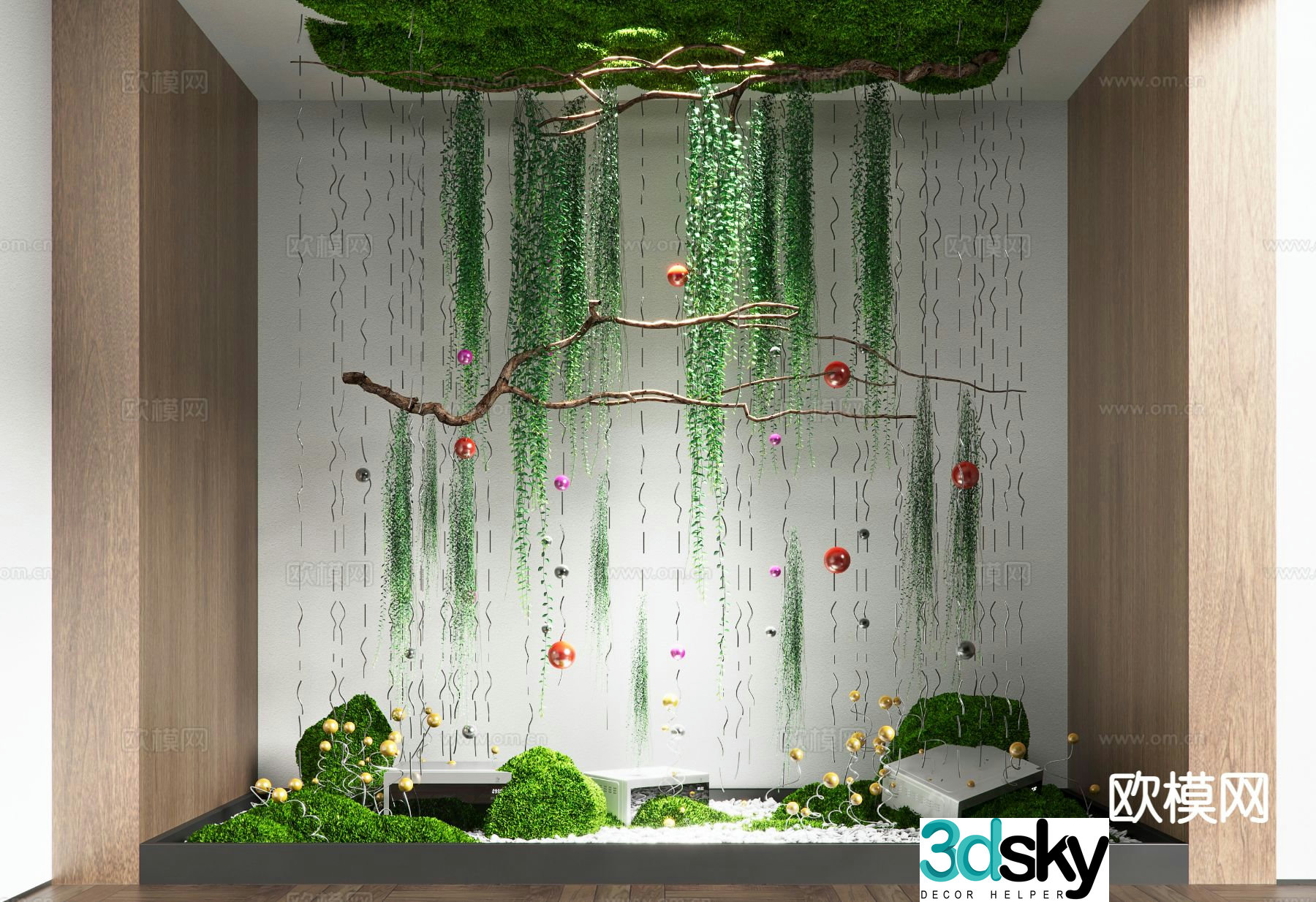 Indoor landscape lichen landscaping 3d model