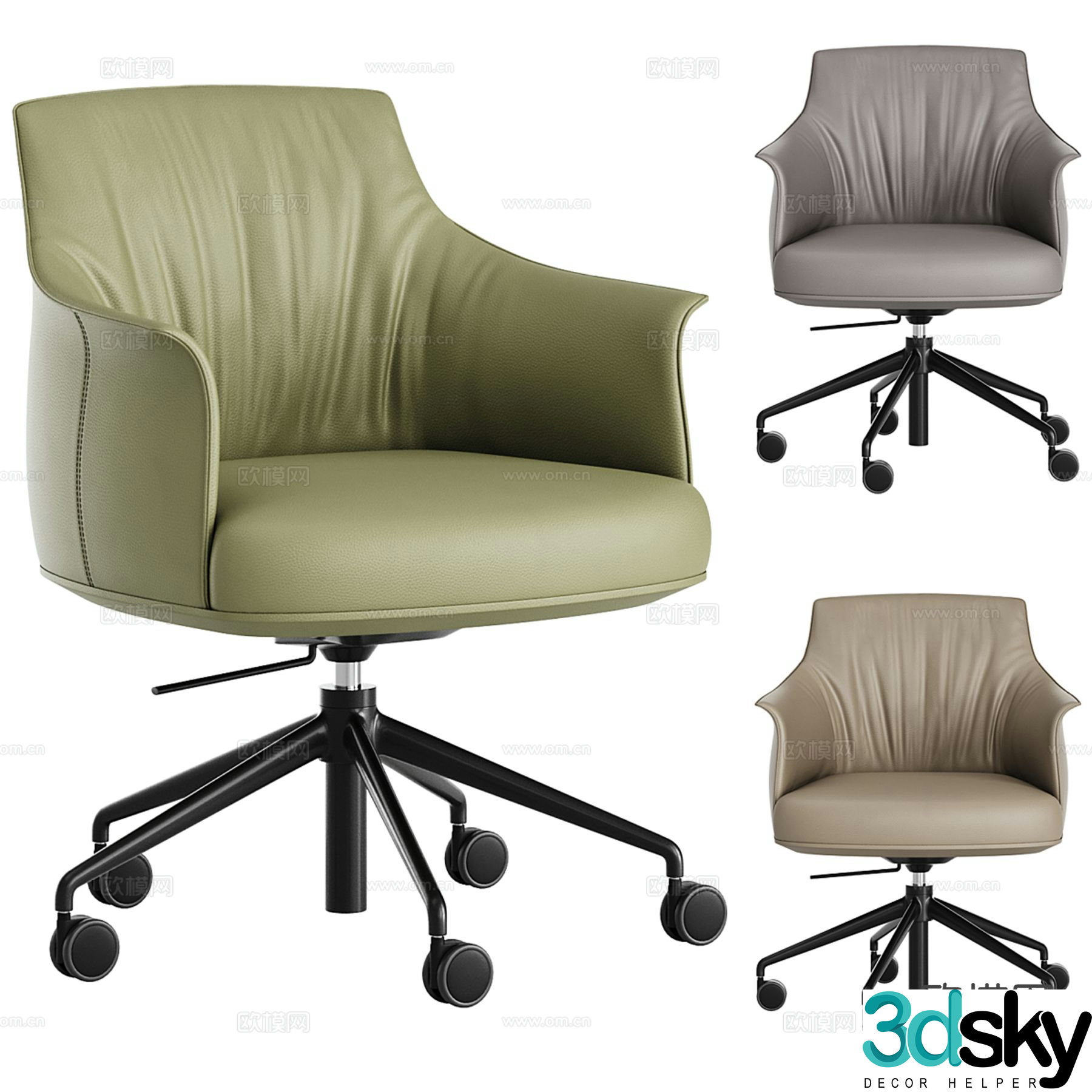 Poltrona Frau modern office chair desk chair 3d model