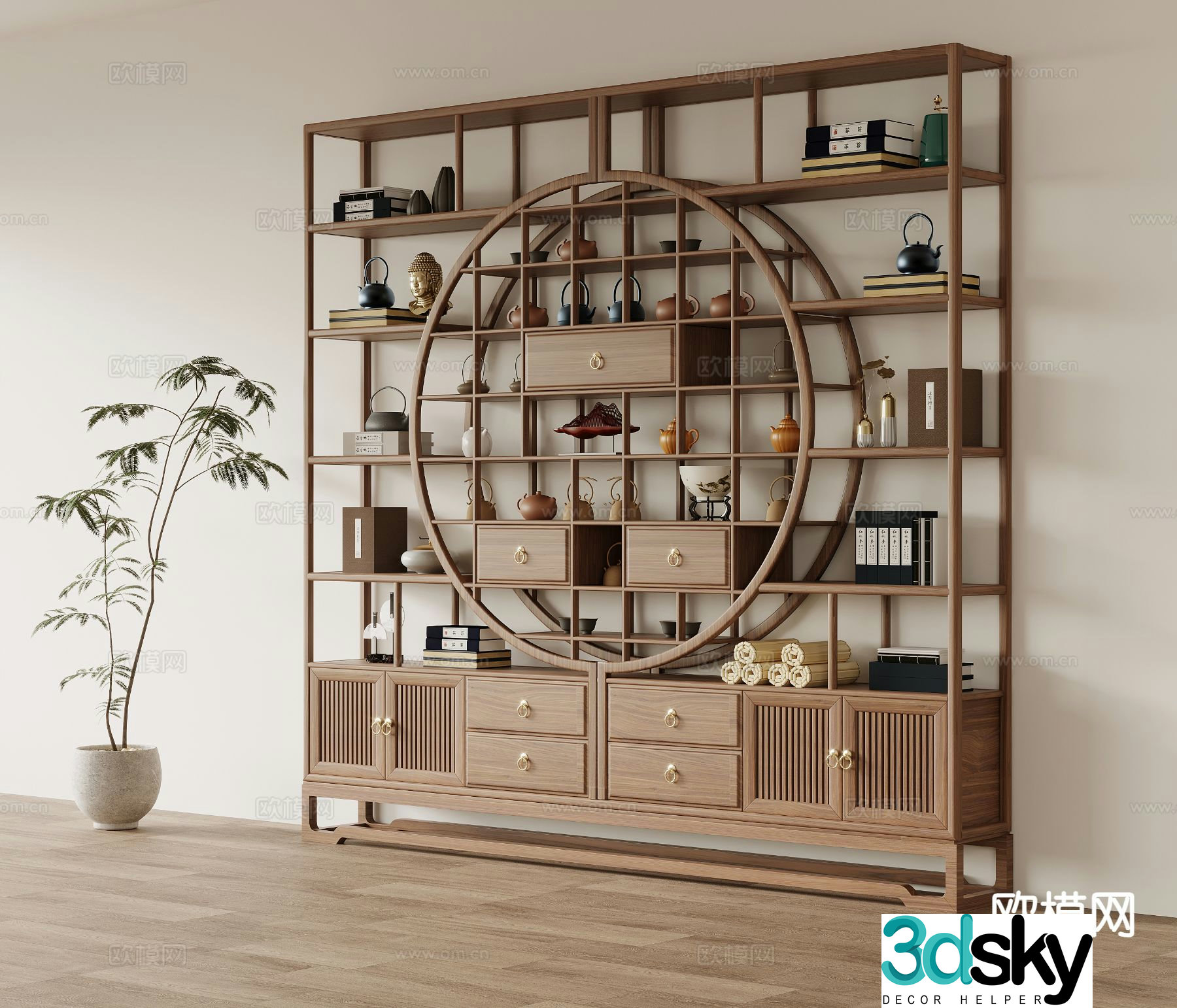 New Chinese style Bogu rack 3D model