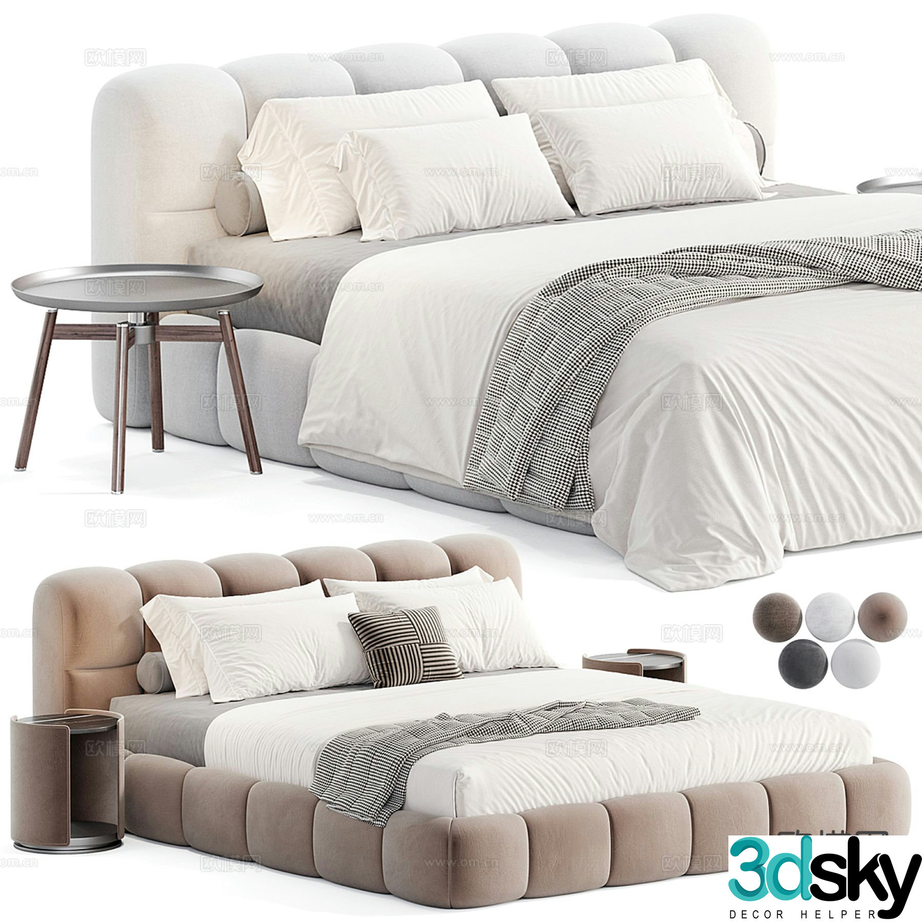 Home Atelier Italian double bed 3d model