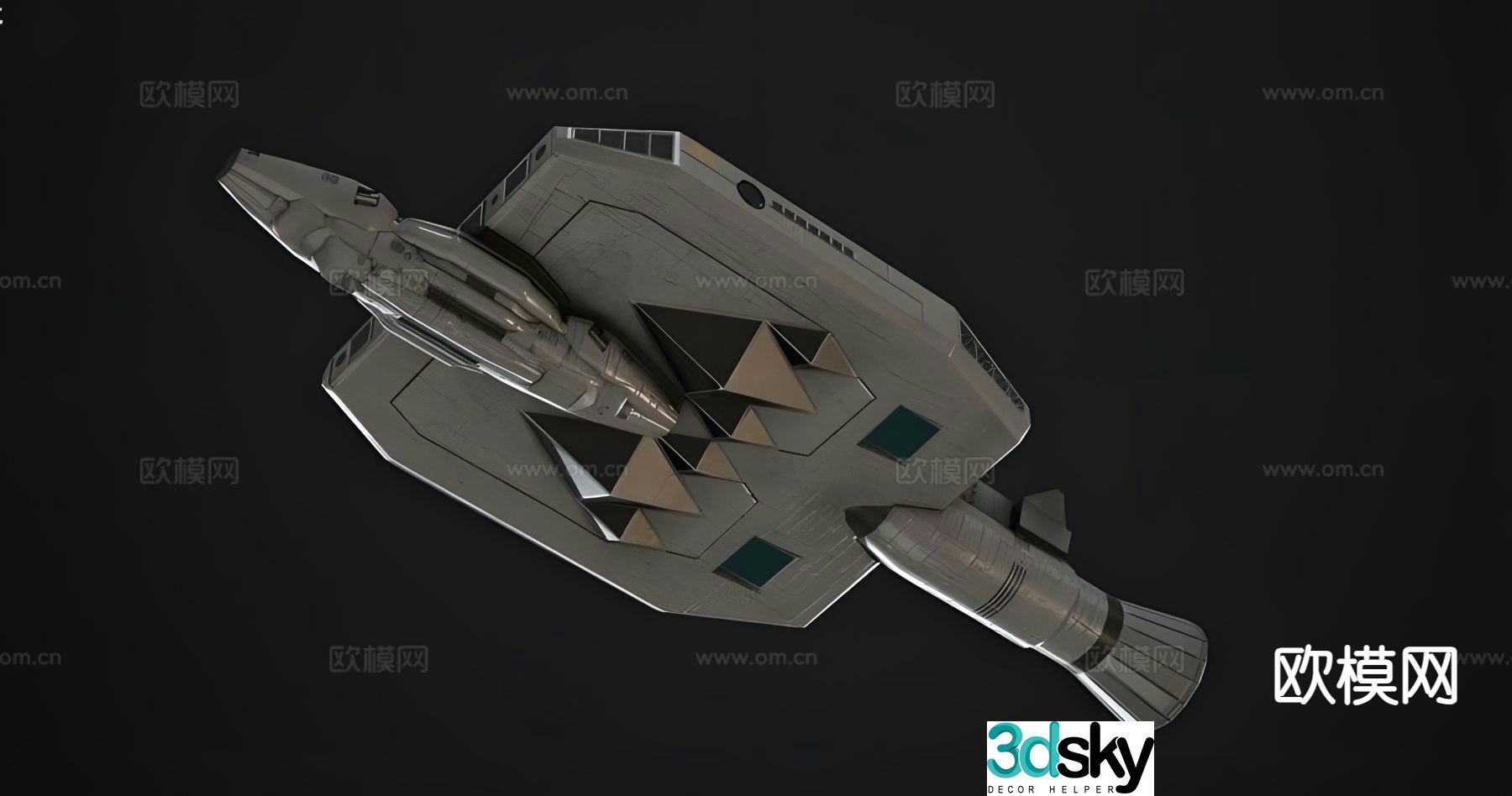Sci-fi aircraft spaceship 3d model