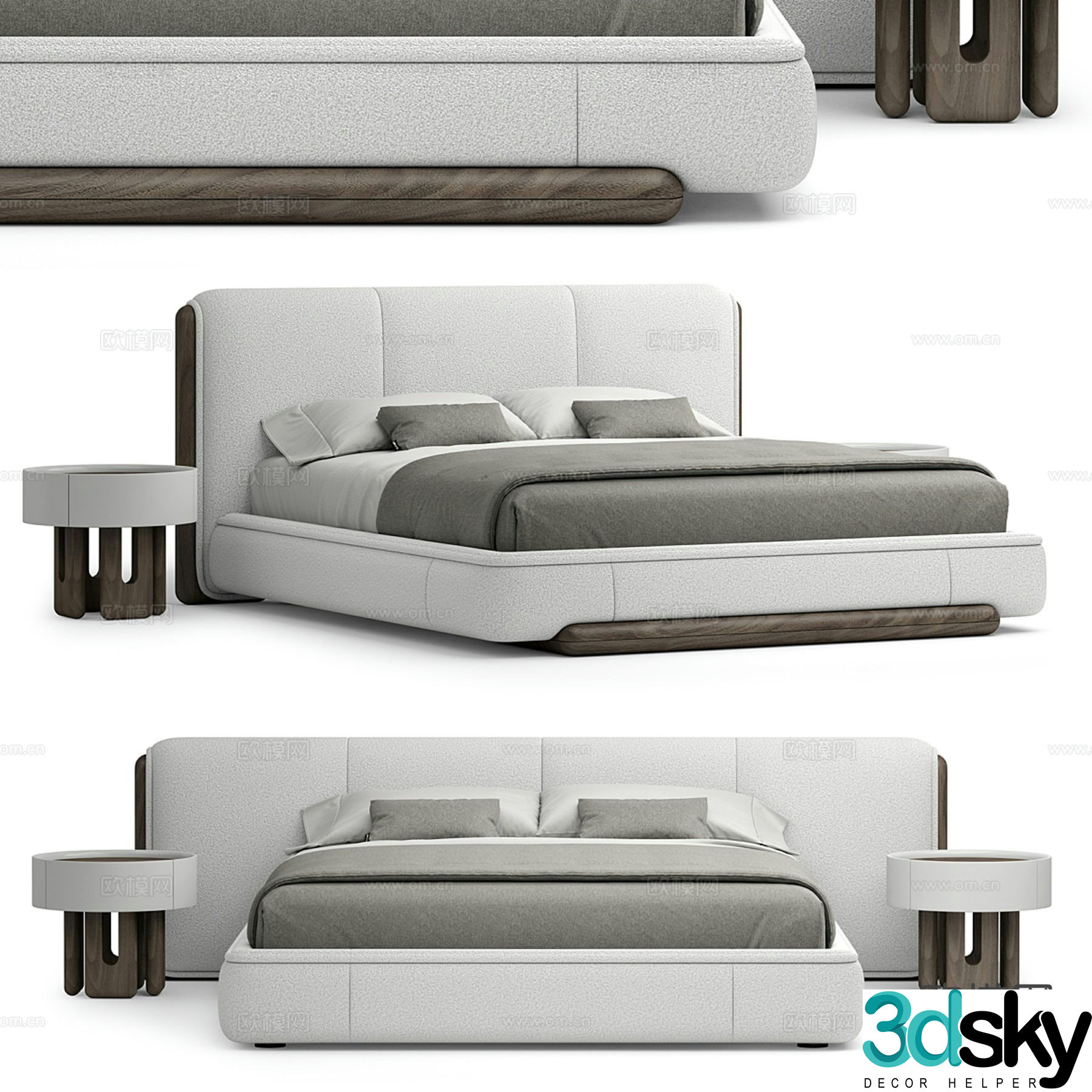 Luzaro Italian double bed 3d model