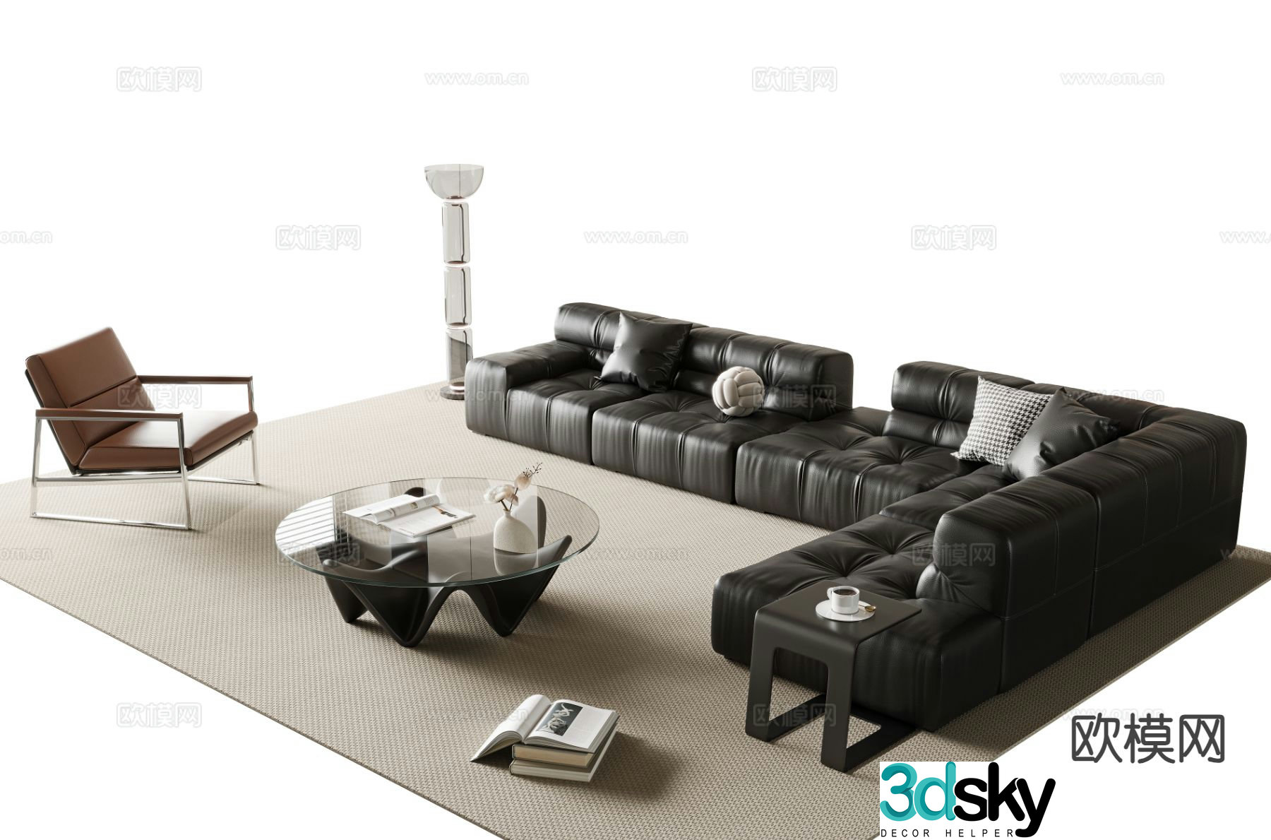 Italian sectional sofa 3d model