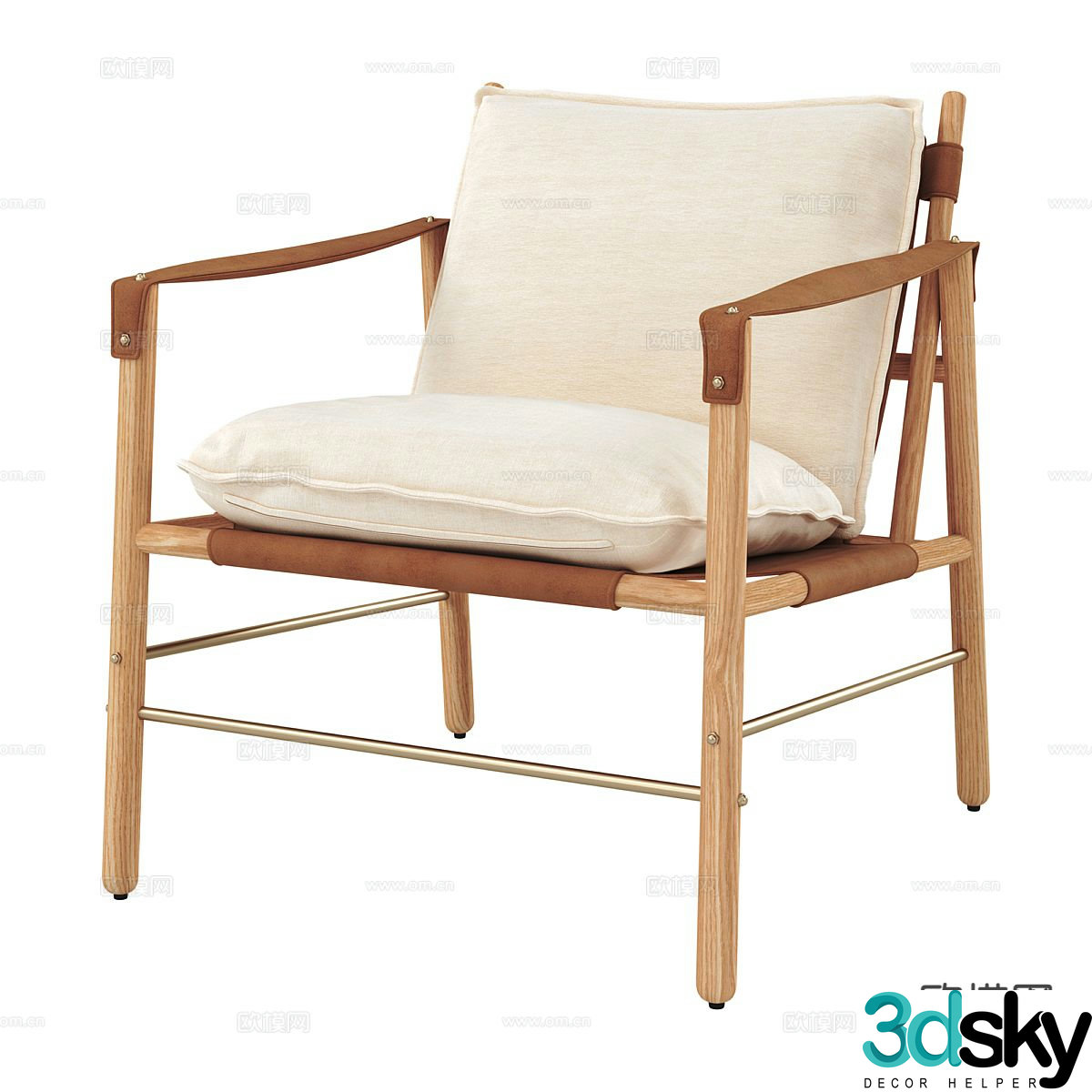Nordic chair leisure chair 3d model