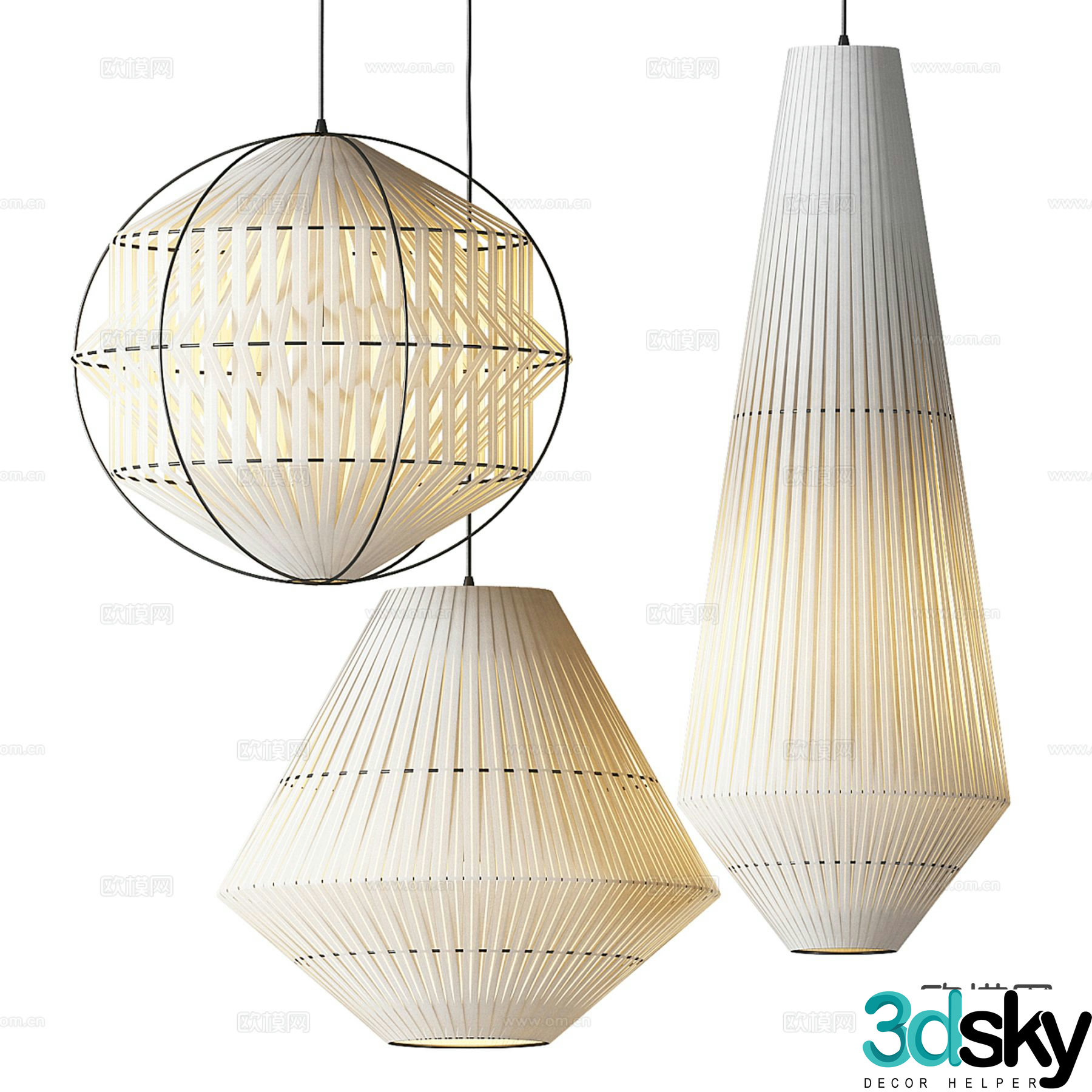 Wasabi Chandelier Lantern Chandelier 3D Model