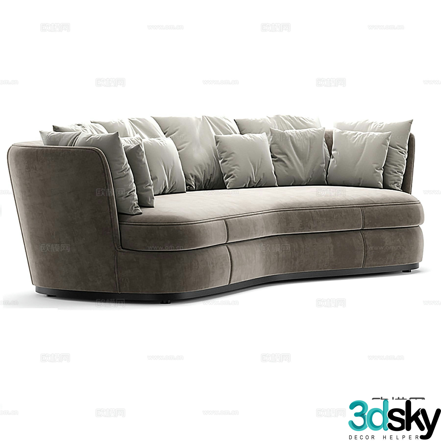 Italian three-seat sofa 3D model