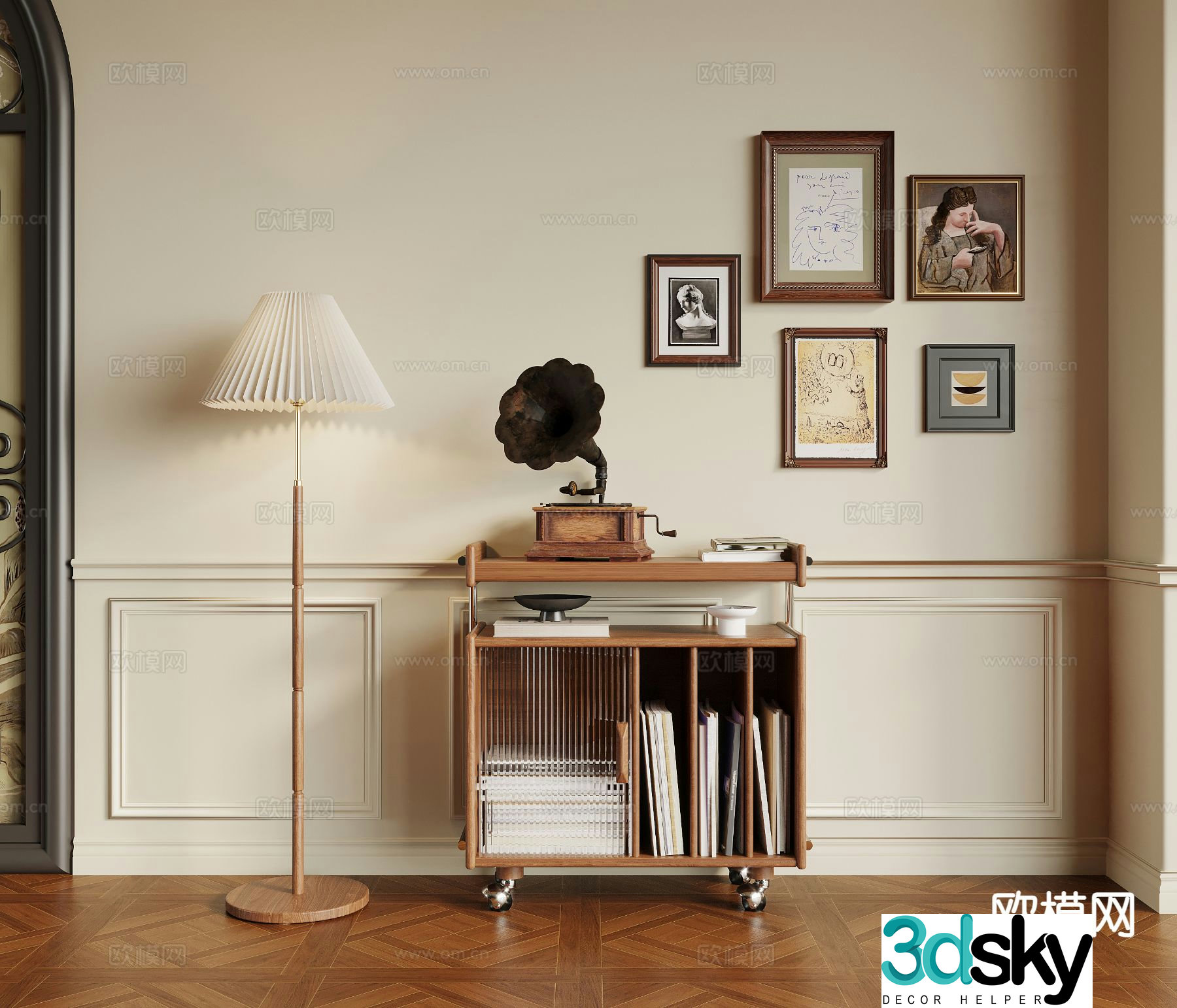 Medieval style shelf 3d model