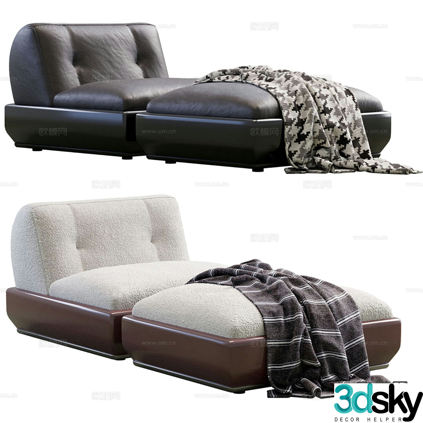 Single sofa footrest 3d model