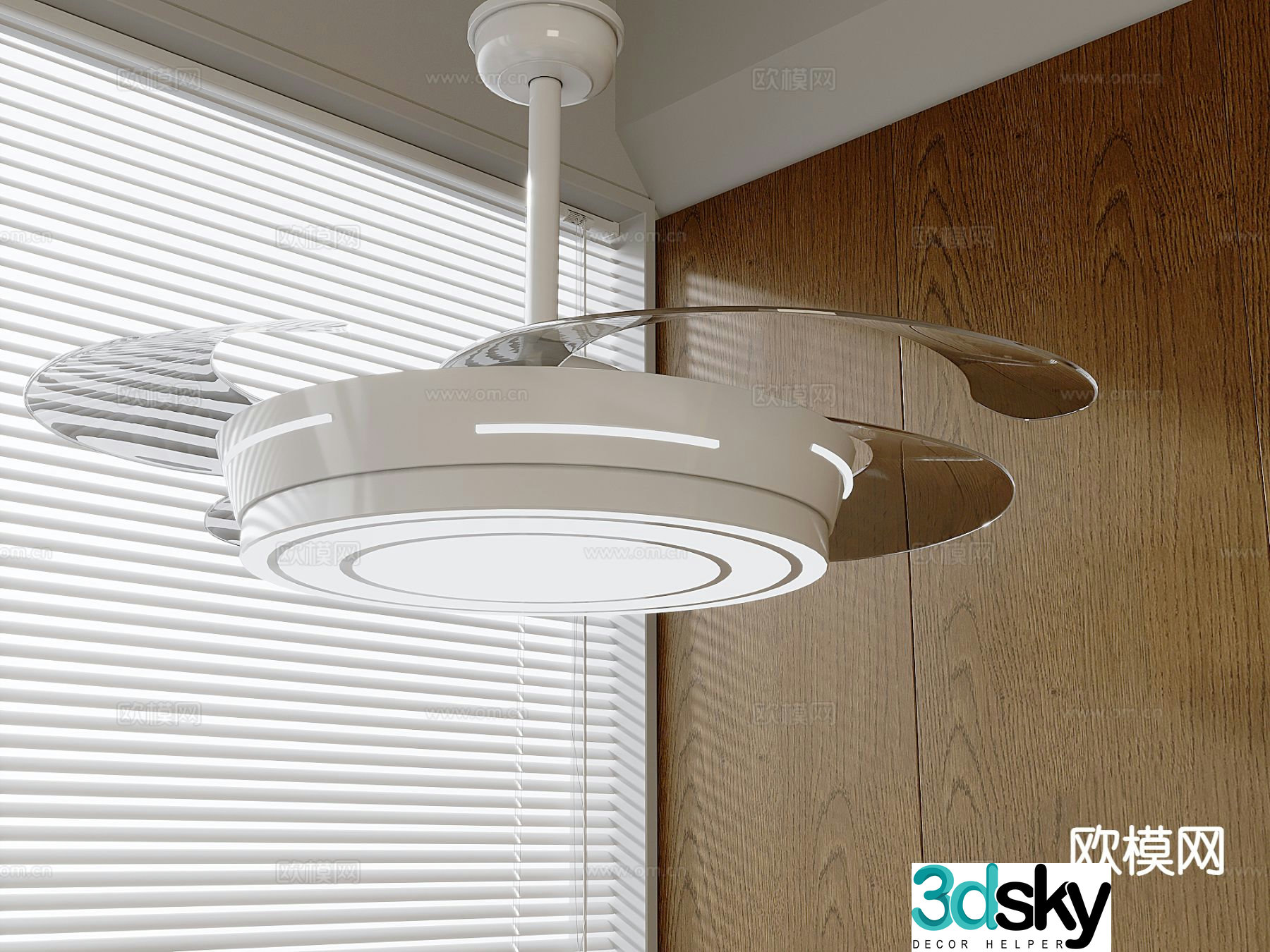 Modern chandelier fan light 3d model