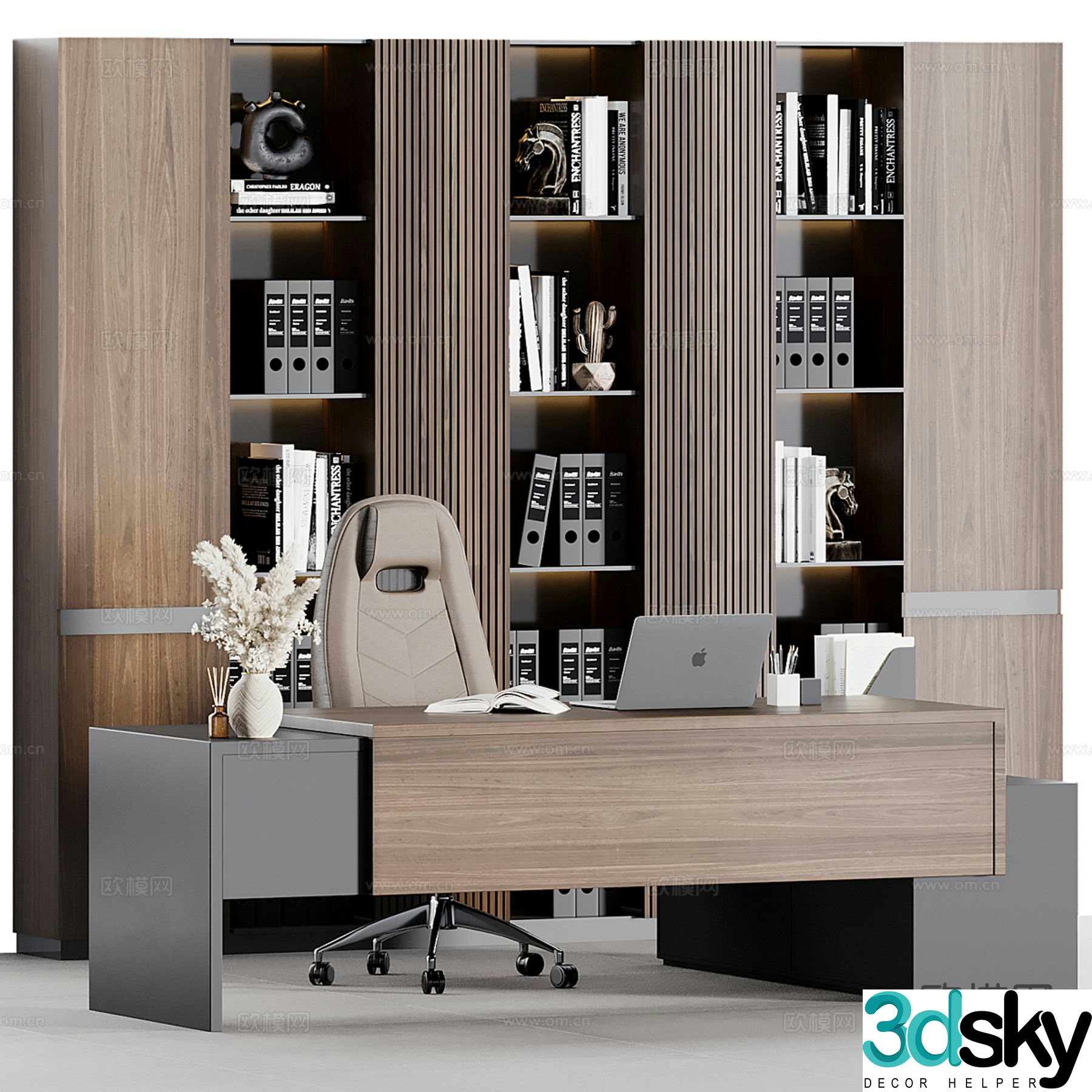 Modern office desk 3d model