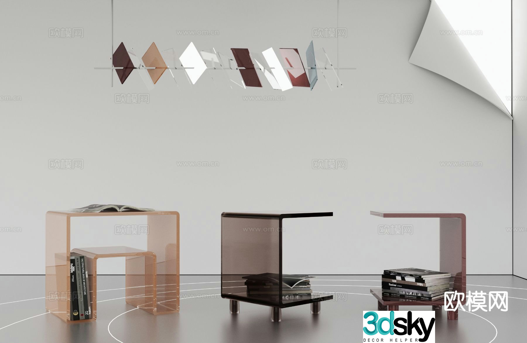 Acrylic bedside table 3d model