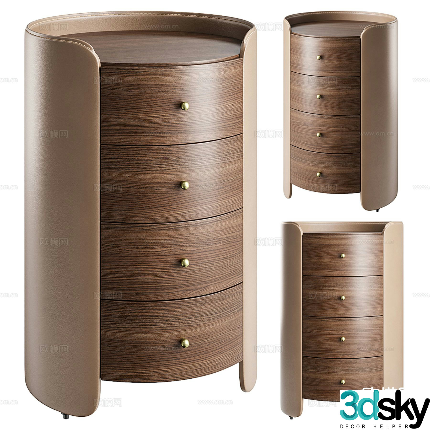 La Redoute Nordic bedside table 3d model