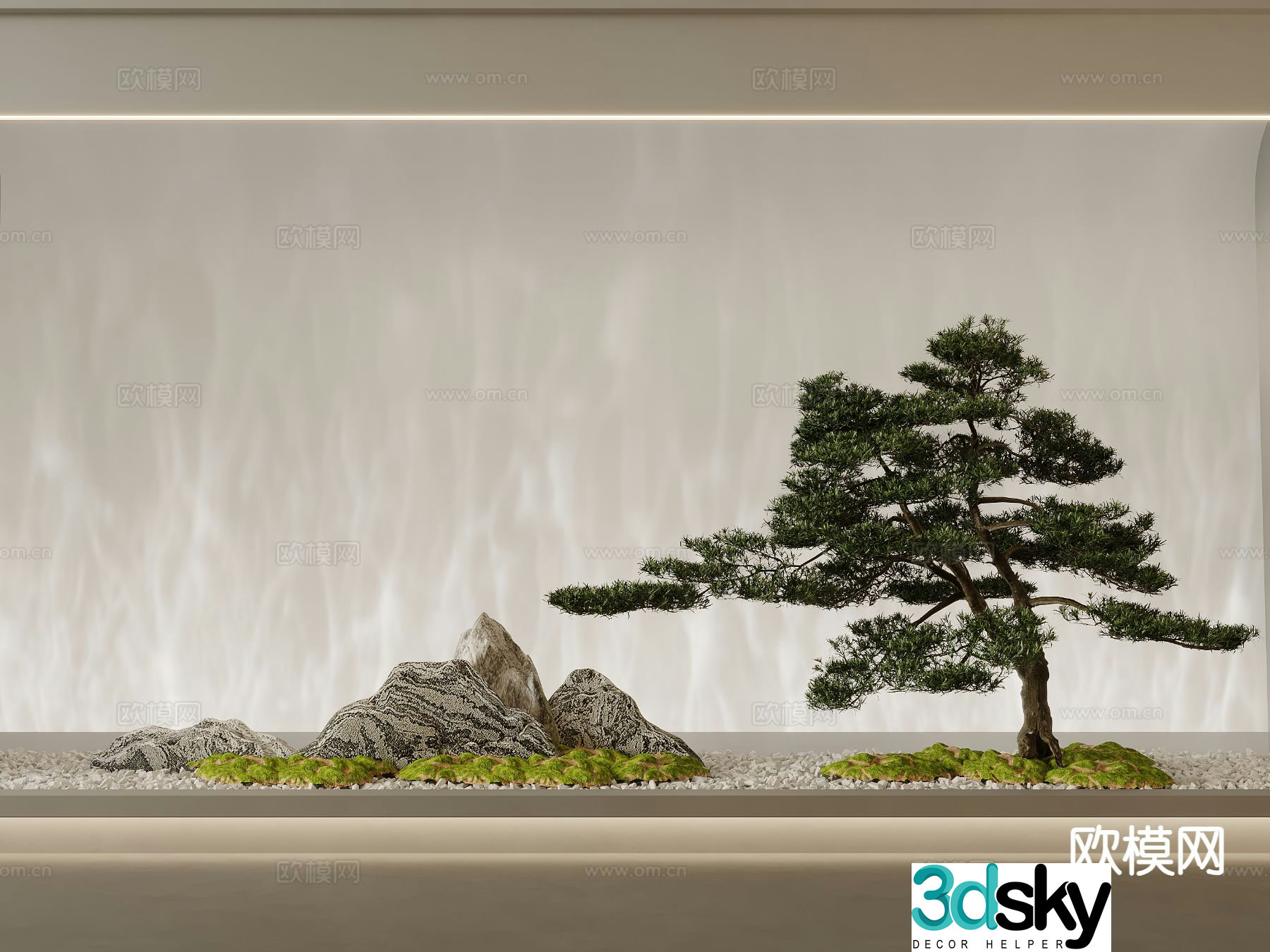 Landscape sketch pine tree landscaping 3D model