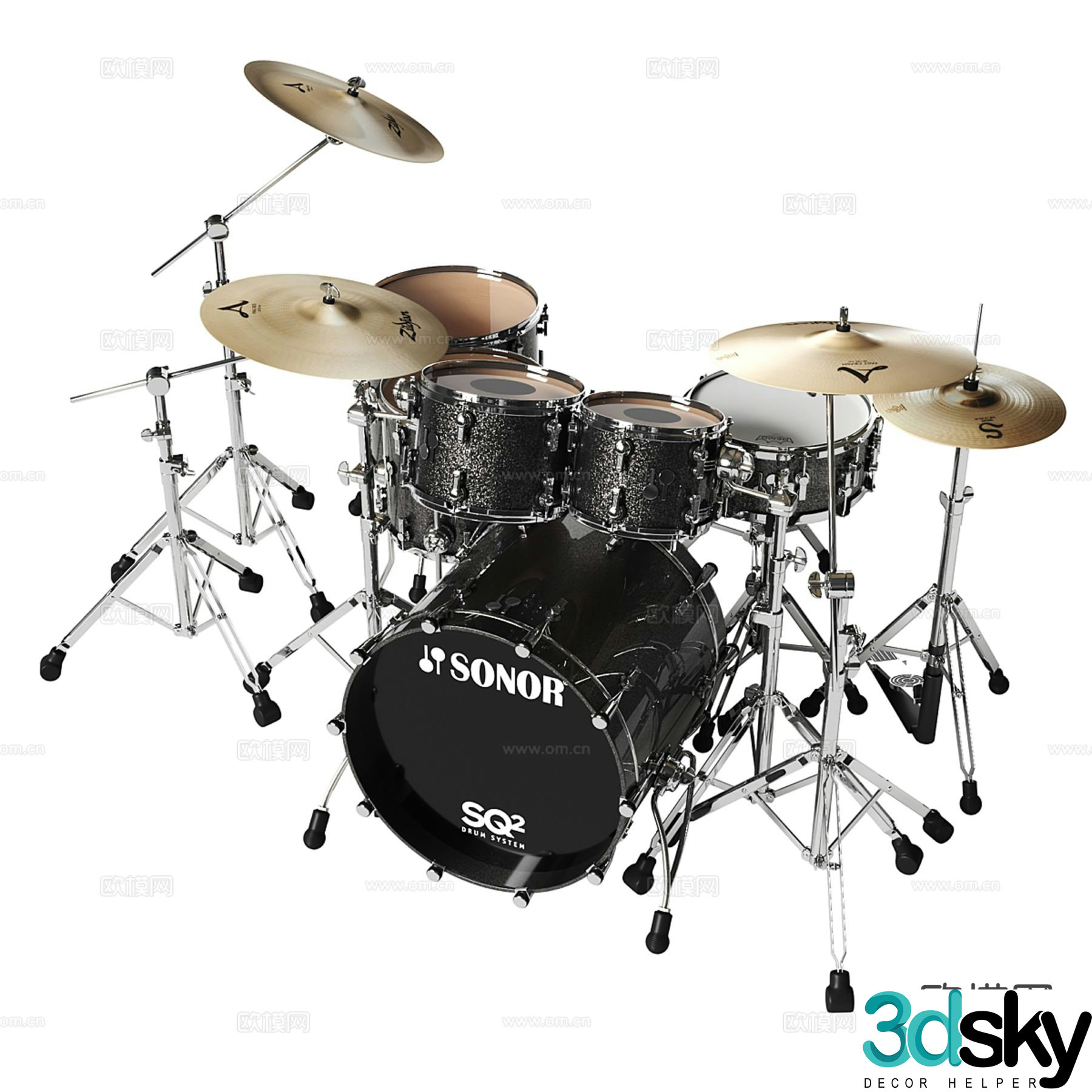Drum set 3d model