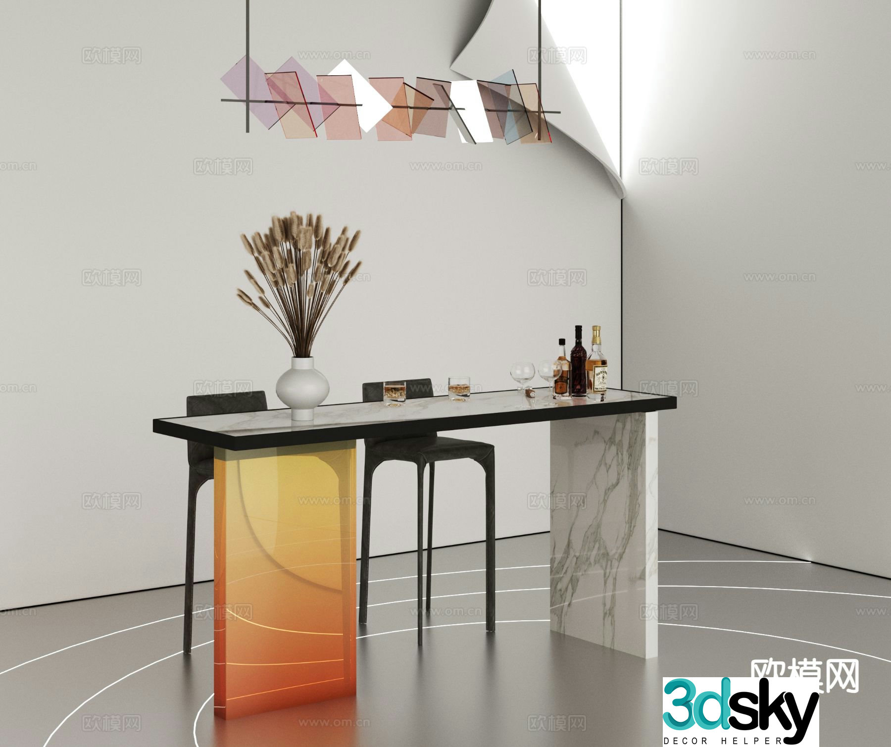 Acrylic mini bar 3d model