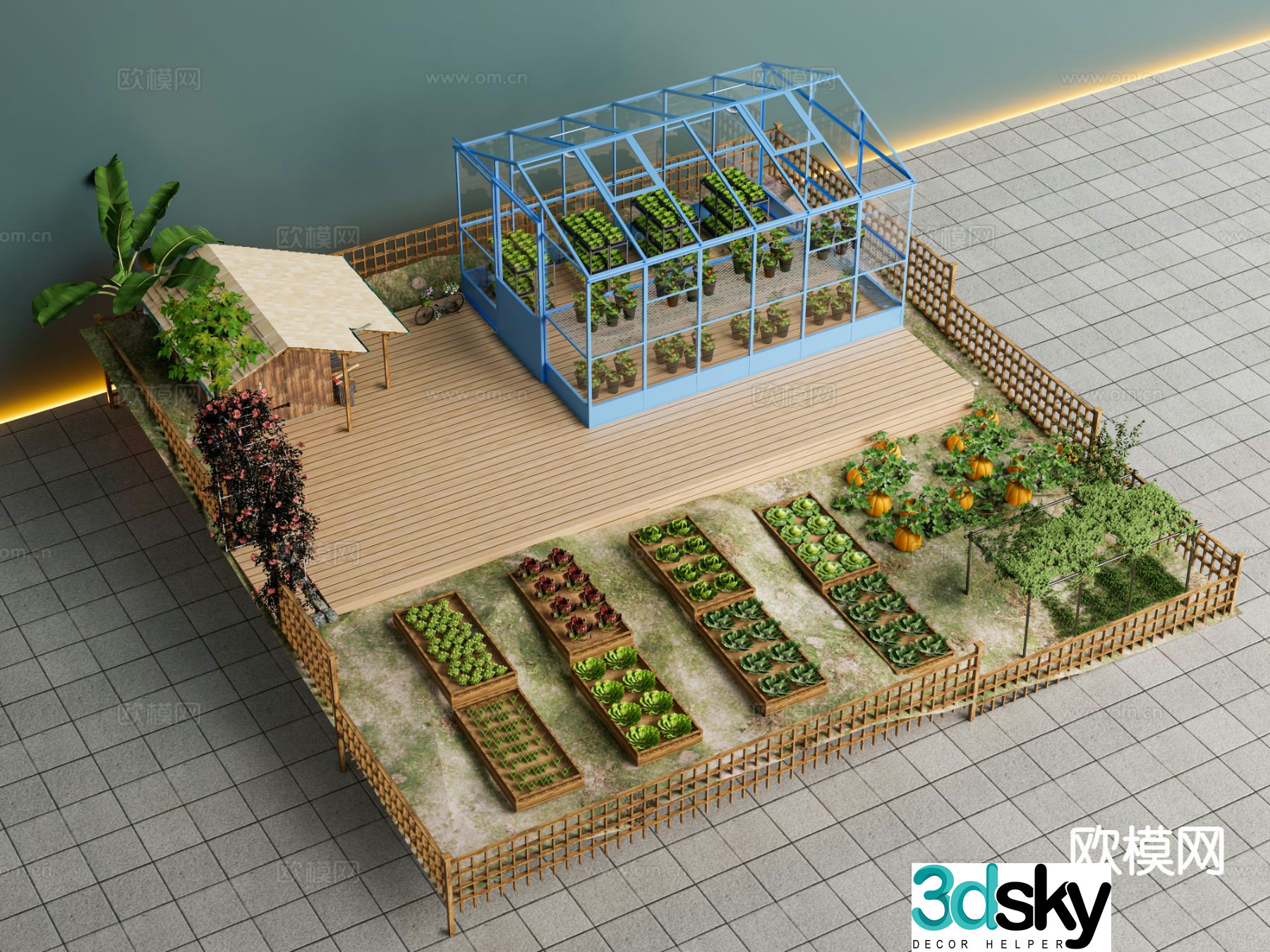 Vegetable field vegetable garden 3d model