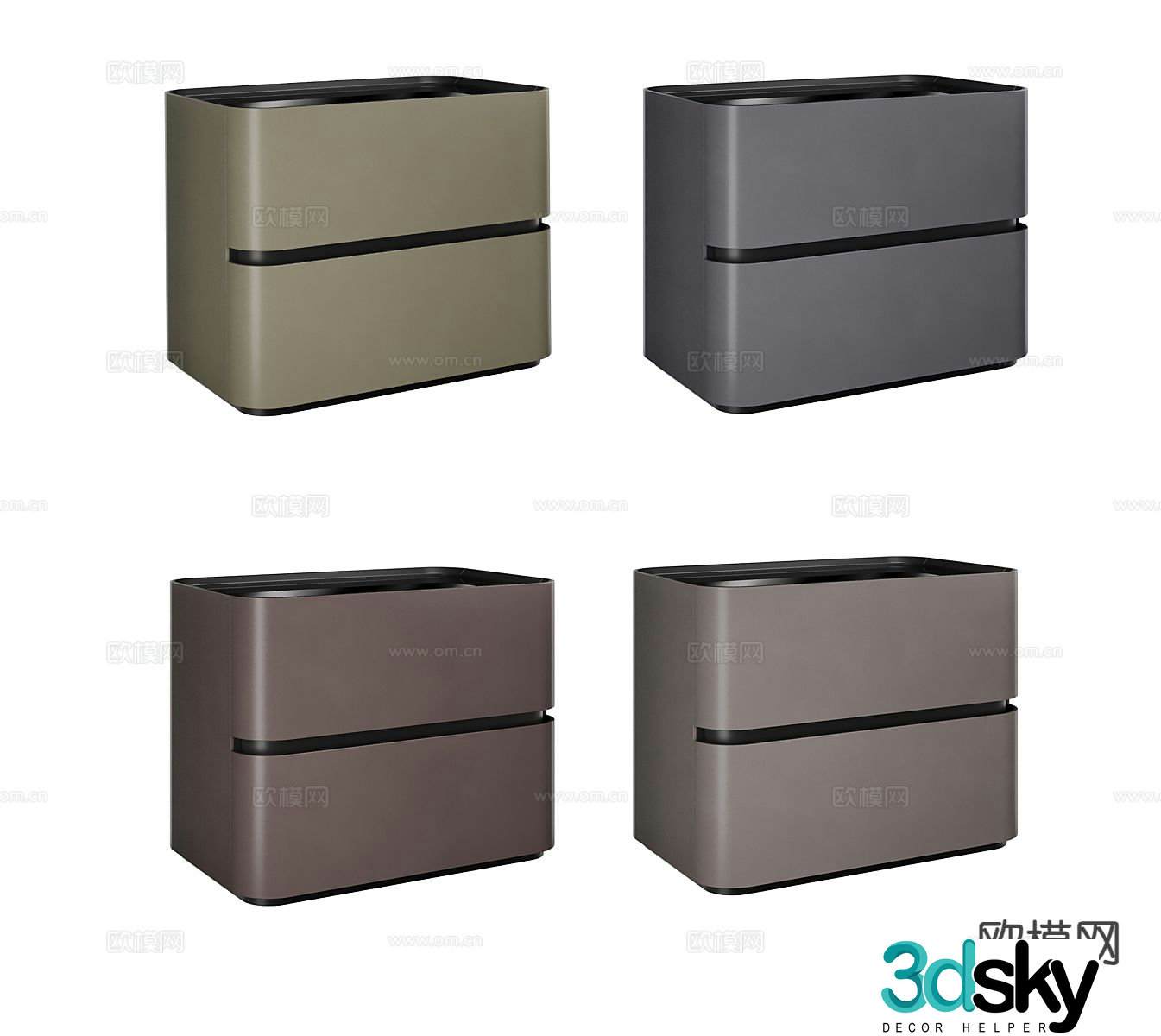 Italian bedside table 3d model