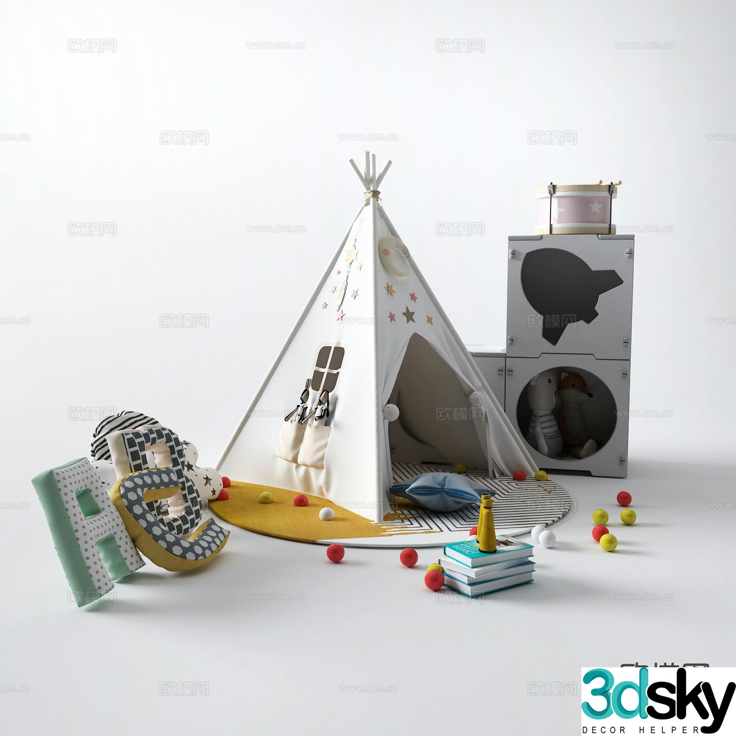 Modern children’s tent 3d model