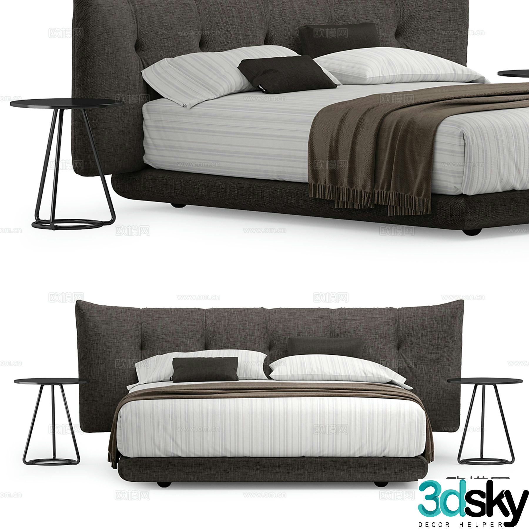 Luzaro nordic double bed 3d model