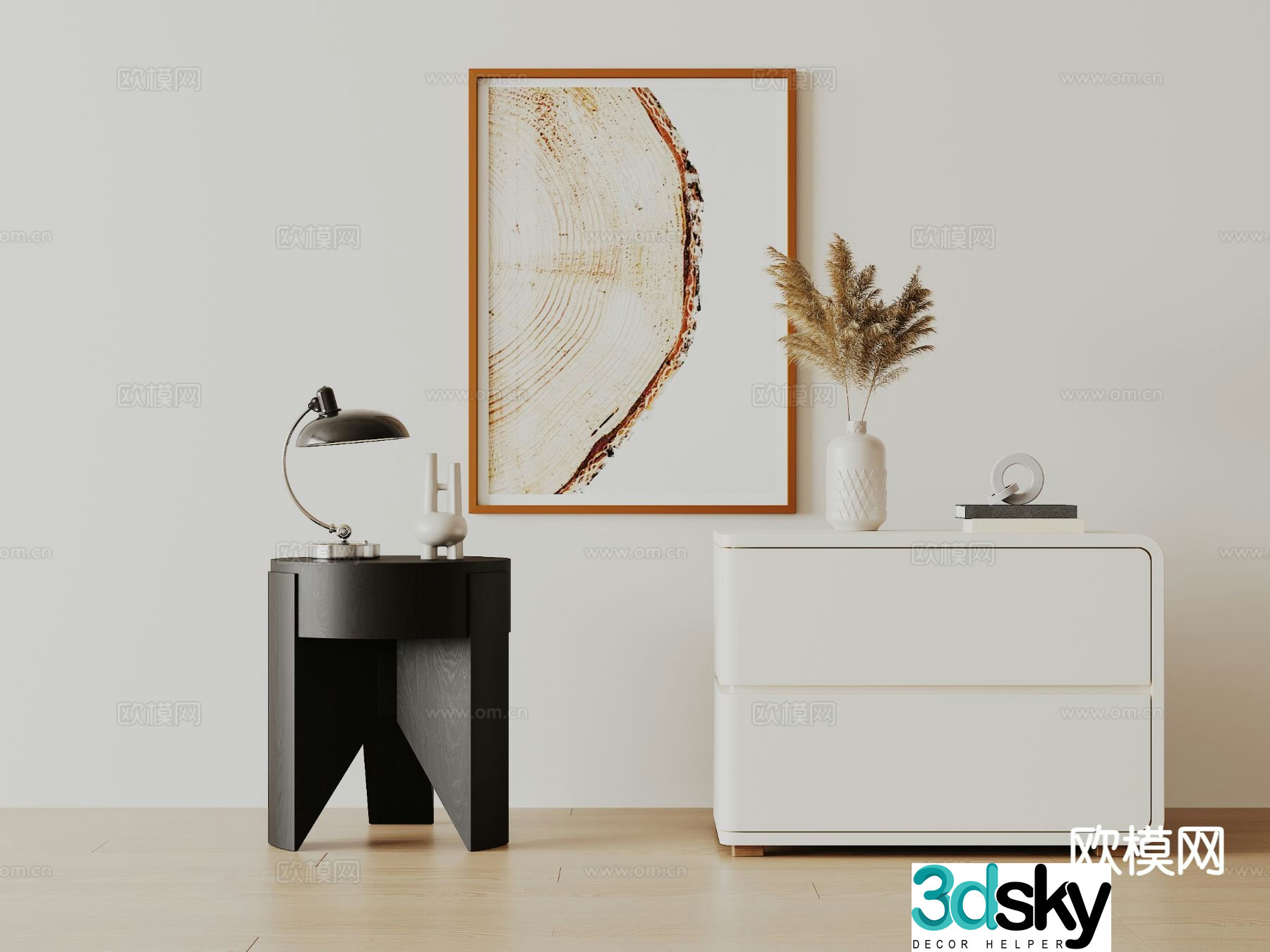 Modern bedside table 3d model