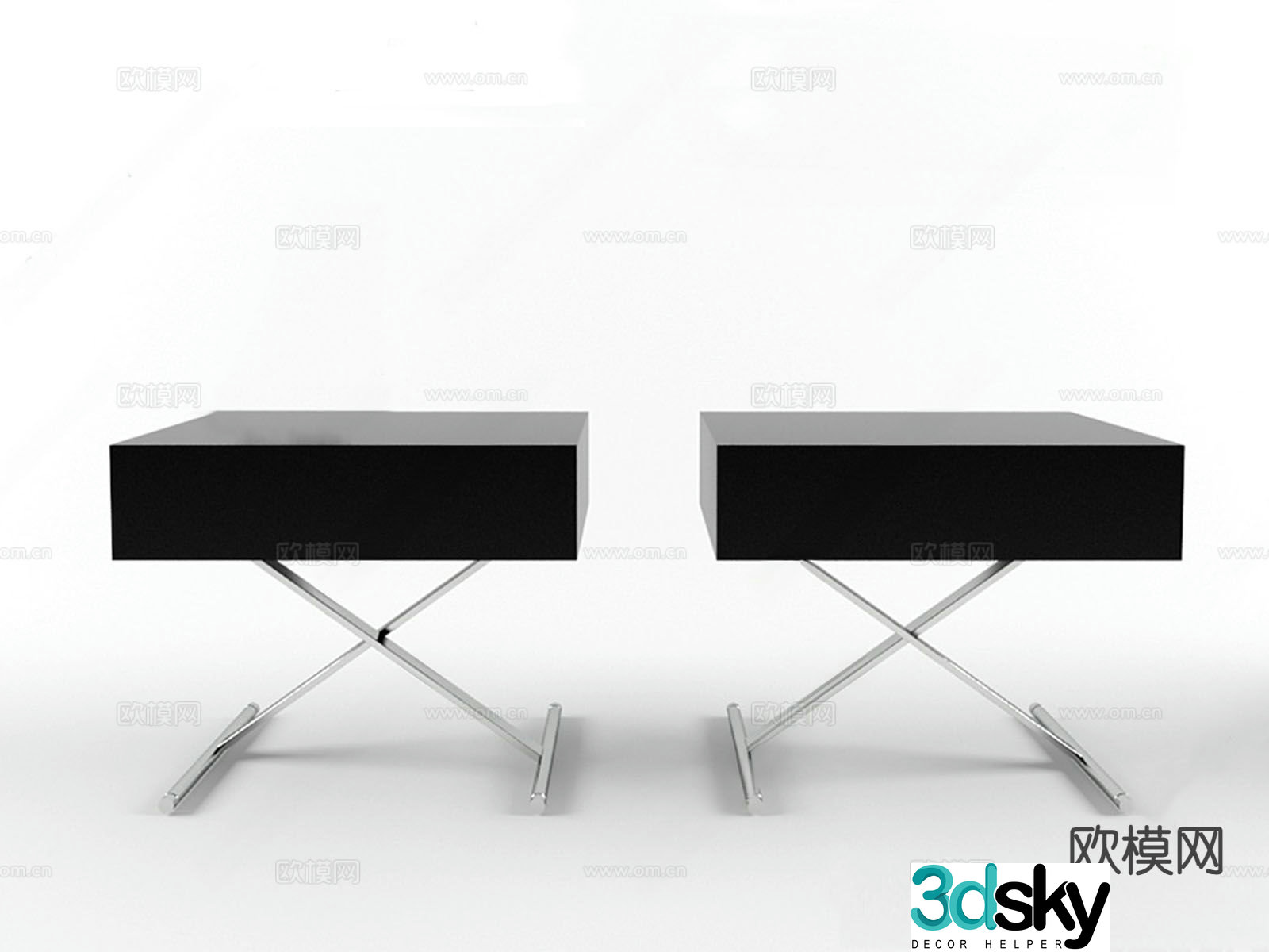 Italian bedside table 3d model