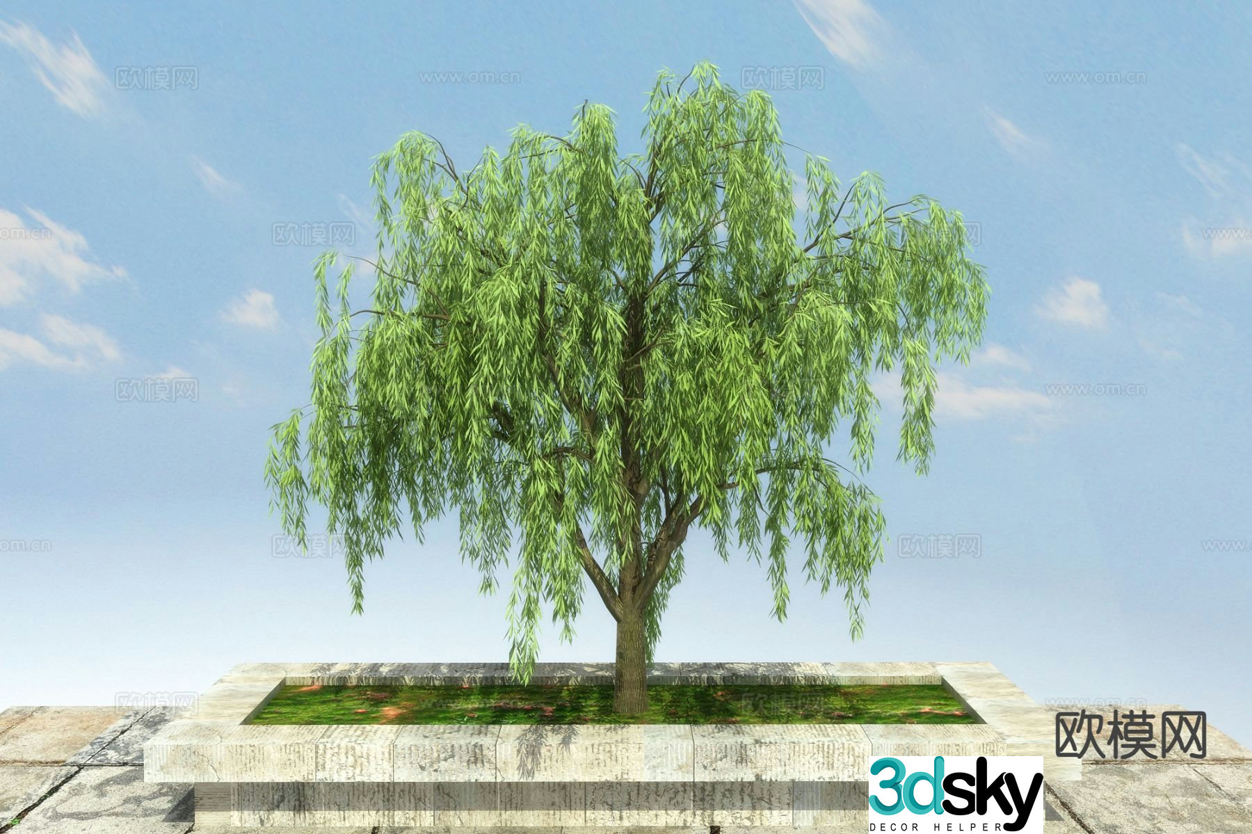 Landscape tree tree weeping willow 3d model