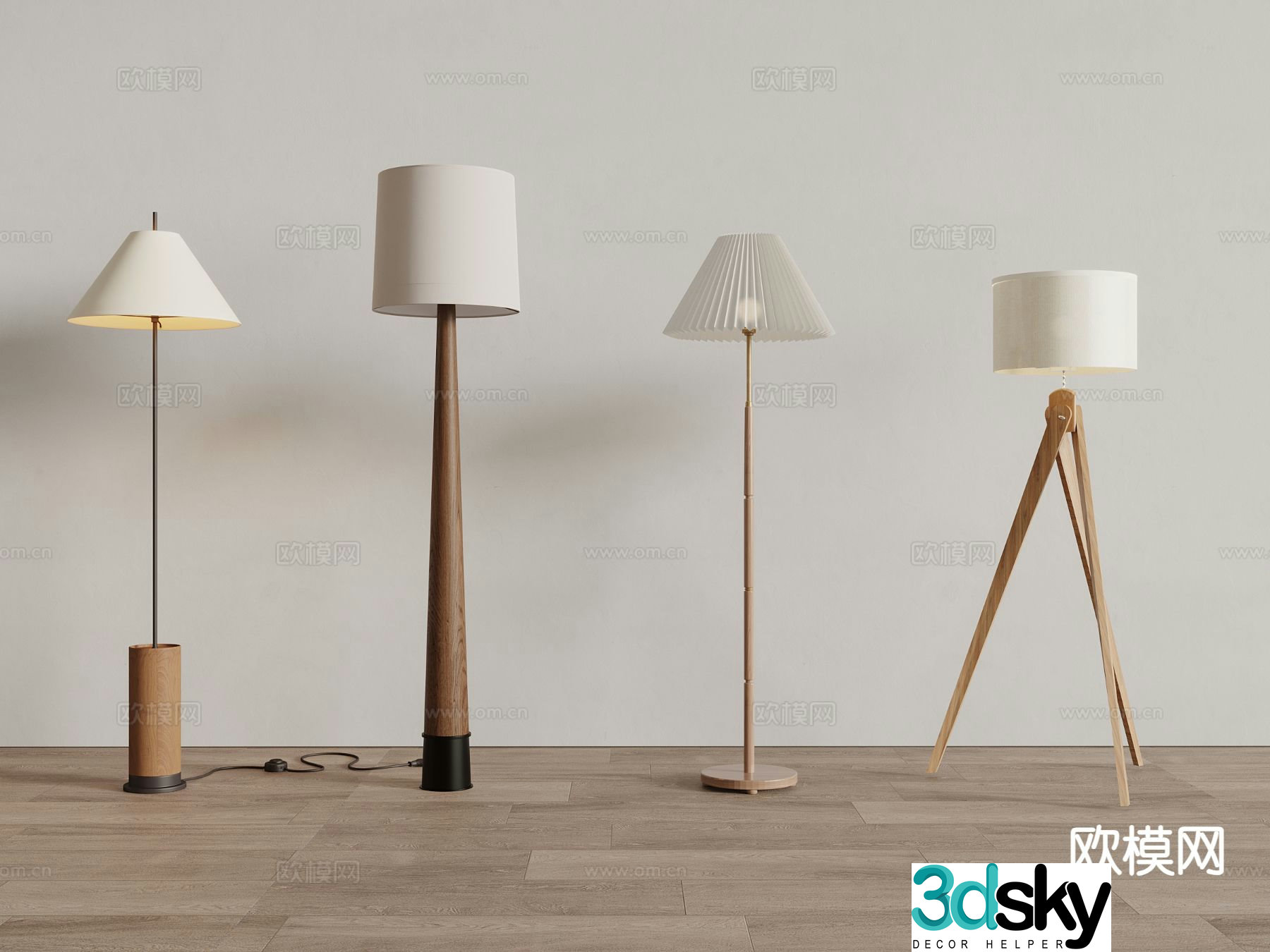 Medieval style floor lamp 3d model