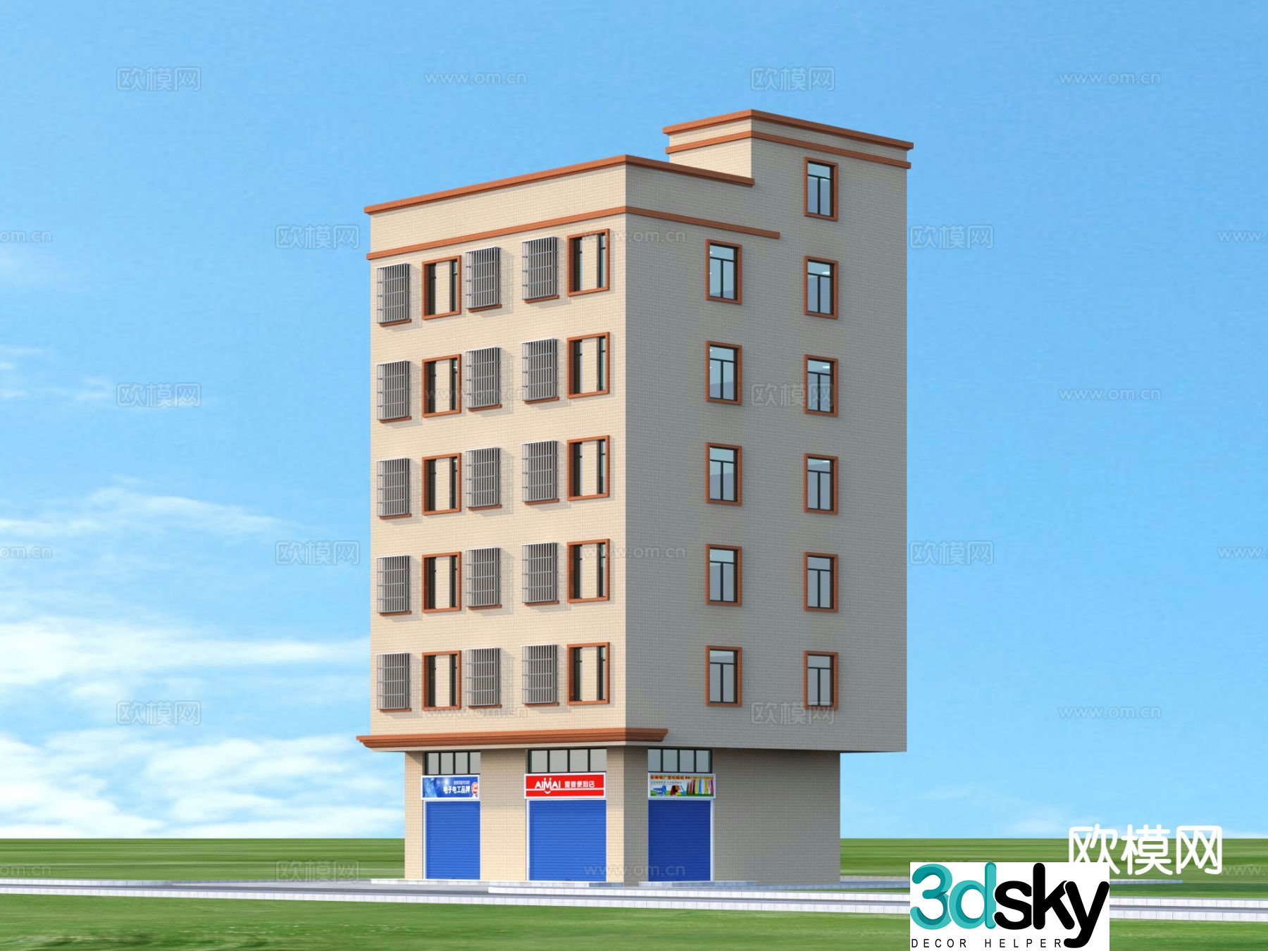 3D model of residential building appearance