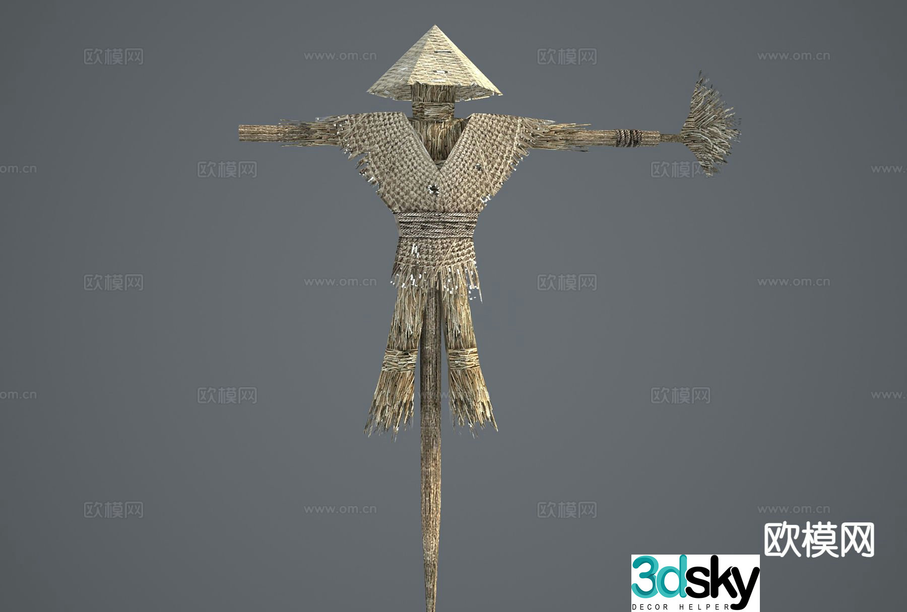 Chinese style scarecrow dummy 3d model