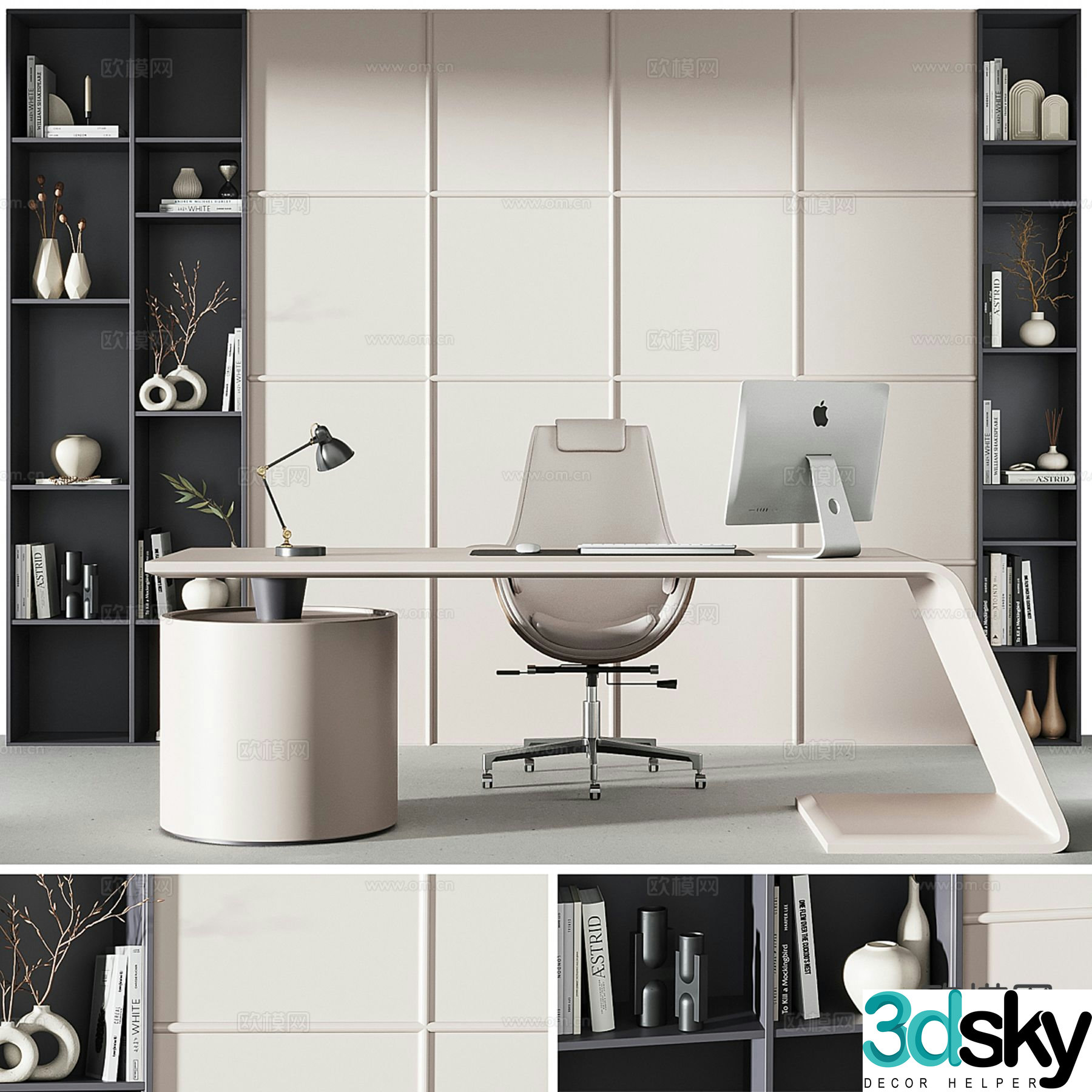 Boss desk desk desk office desk chair 3d model