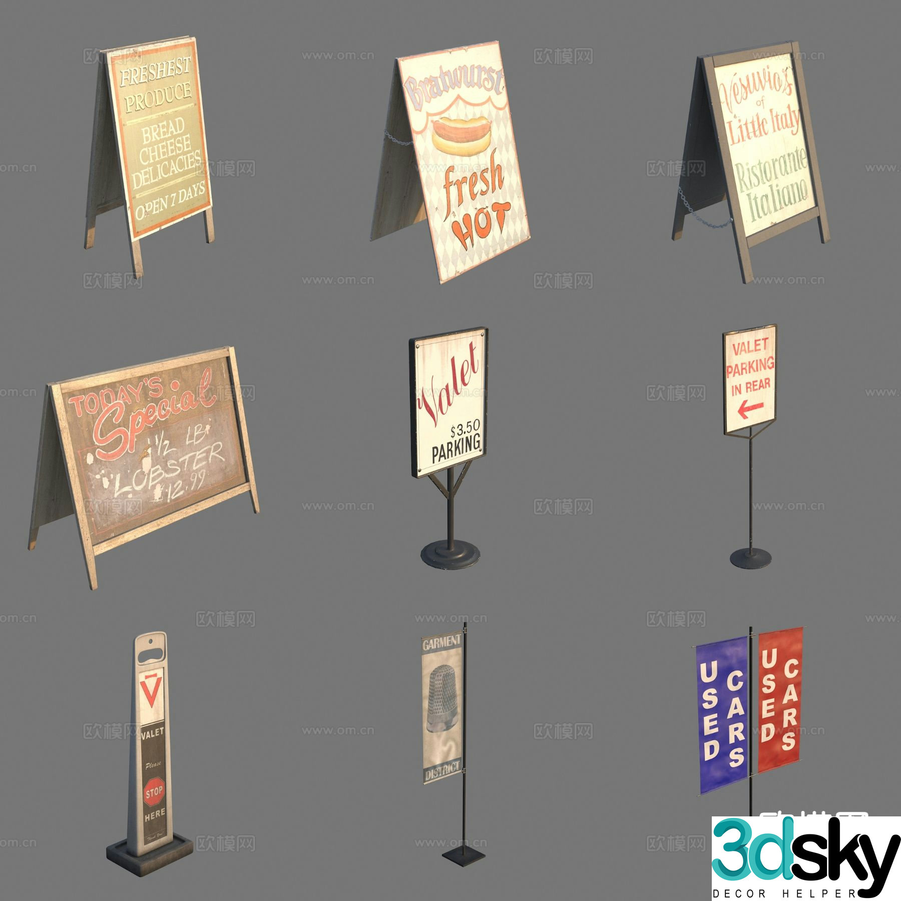 billboard sign guide 3d model