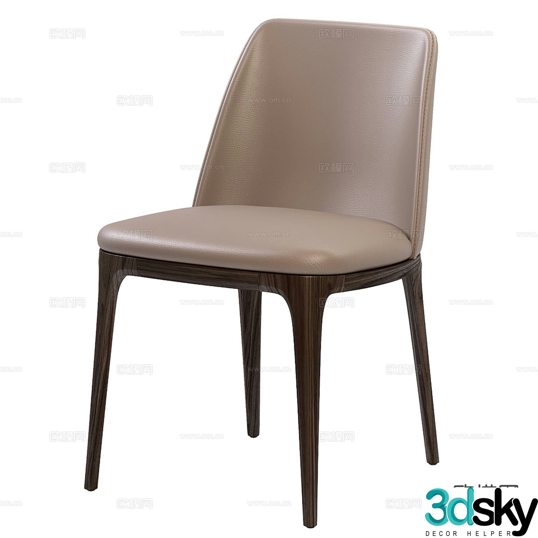 leather chair dining chair 3d model