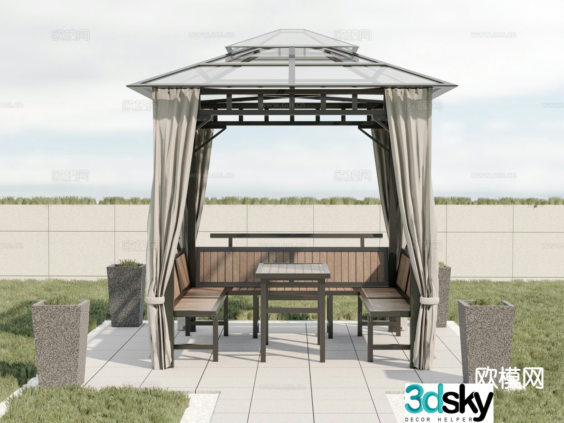 New Chinese style pavilion 3d model