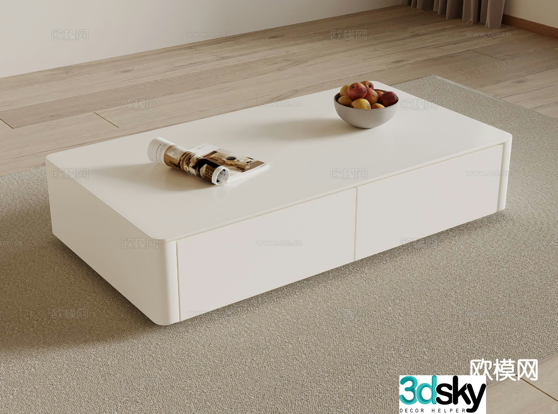 Cream style coffee table 3d model