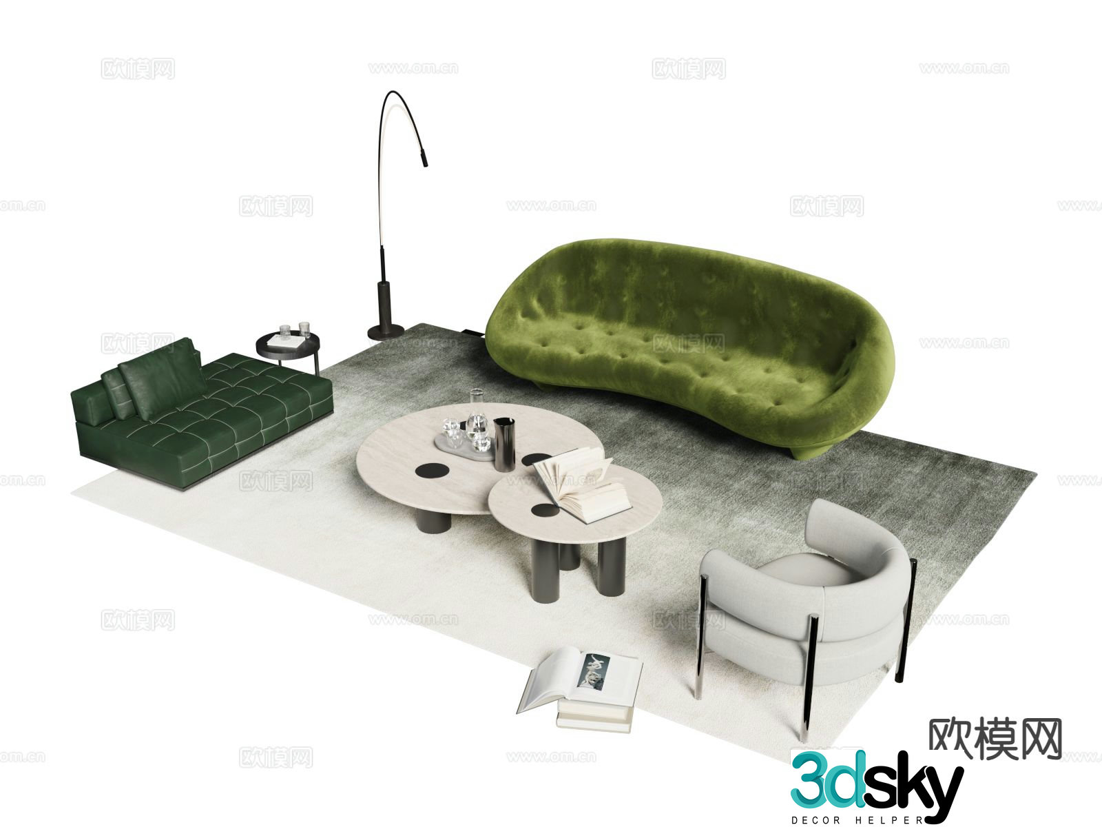 Modern sectional sofa 3d model